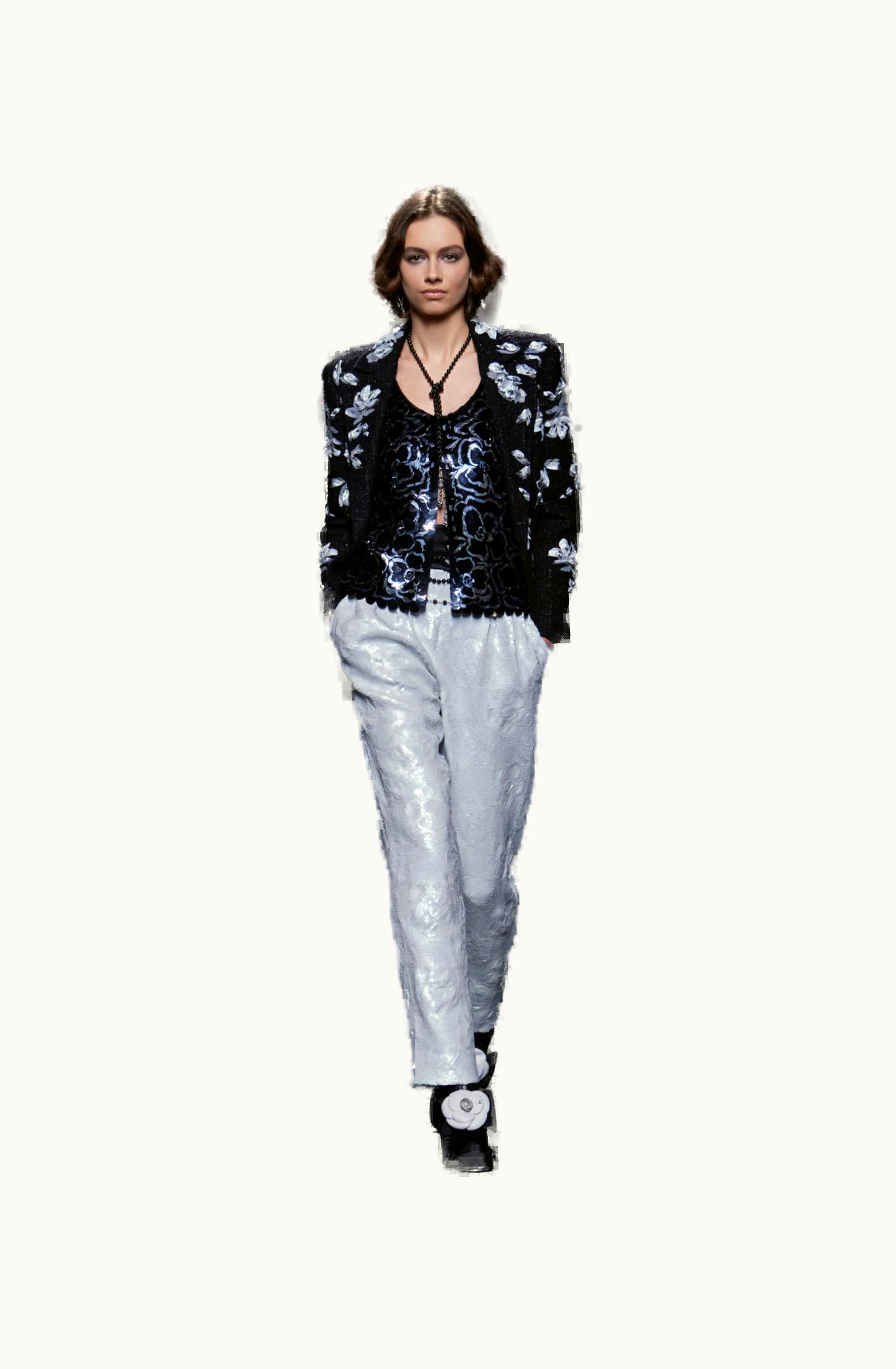 Chanel Chanel Pants - Sequins & Mixed Fibers, White White