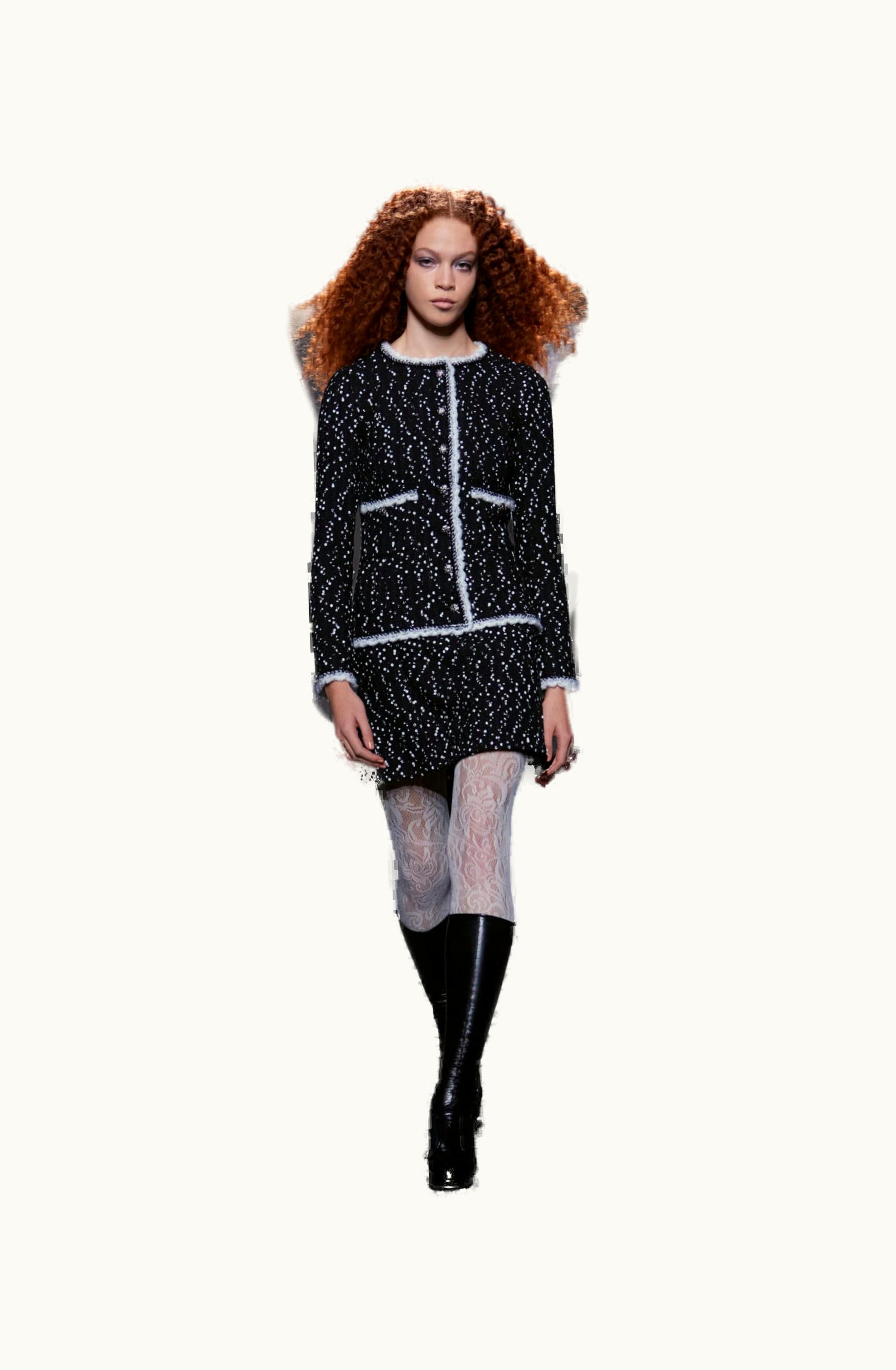 Chanel Chanel Dress - Tweed & Sequins, Black & White P75850V67381M9999