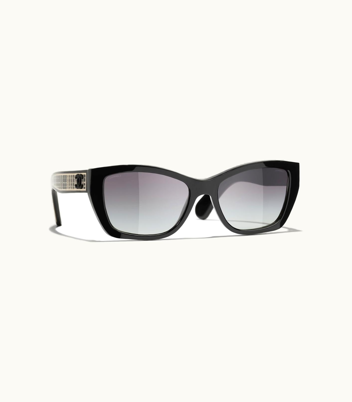 Chanel Chanel Sunglasses: Butterfly Sunglasses, Acetate & Metal Black