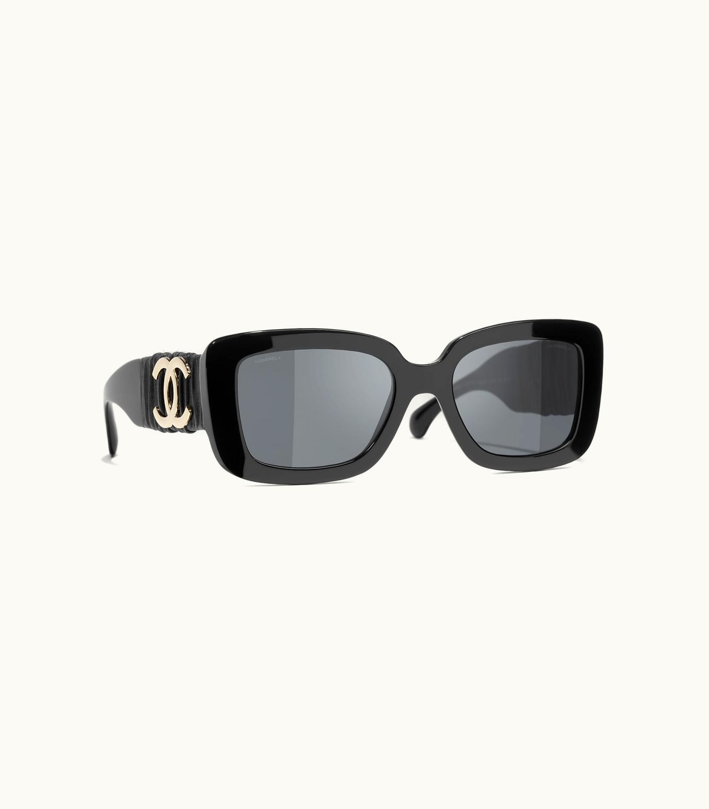 Chanel Chanel Sunglasses: Rectangle Sunglasses, Acetate & Calfskin A71480X02123S221453POCCI