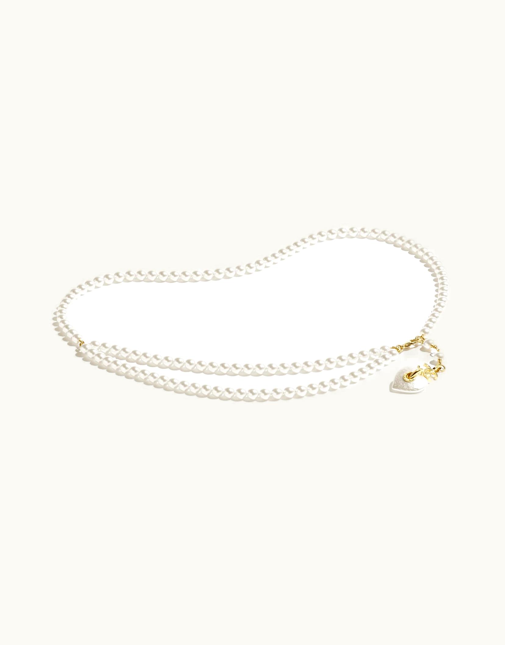Chanel Chanel Chain Belt - Metal, Resin & Glass Pearls, Gold & Pearly White Gold & Pearly White