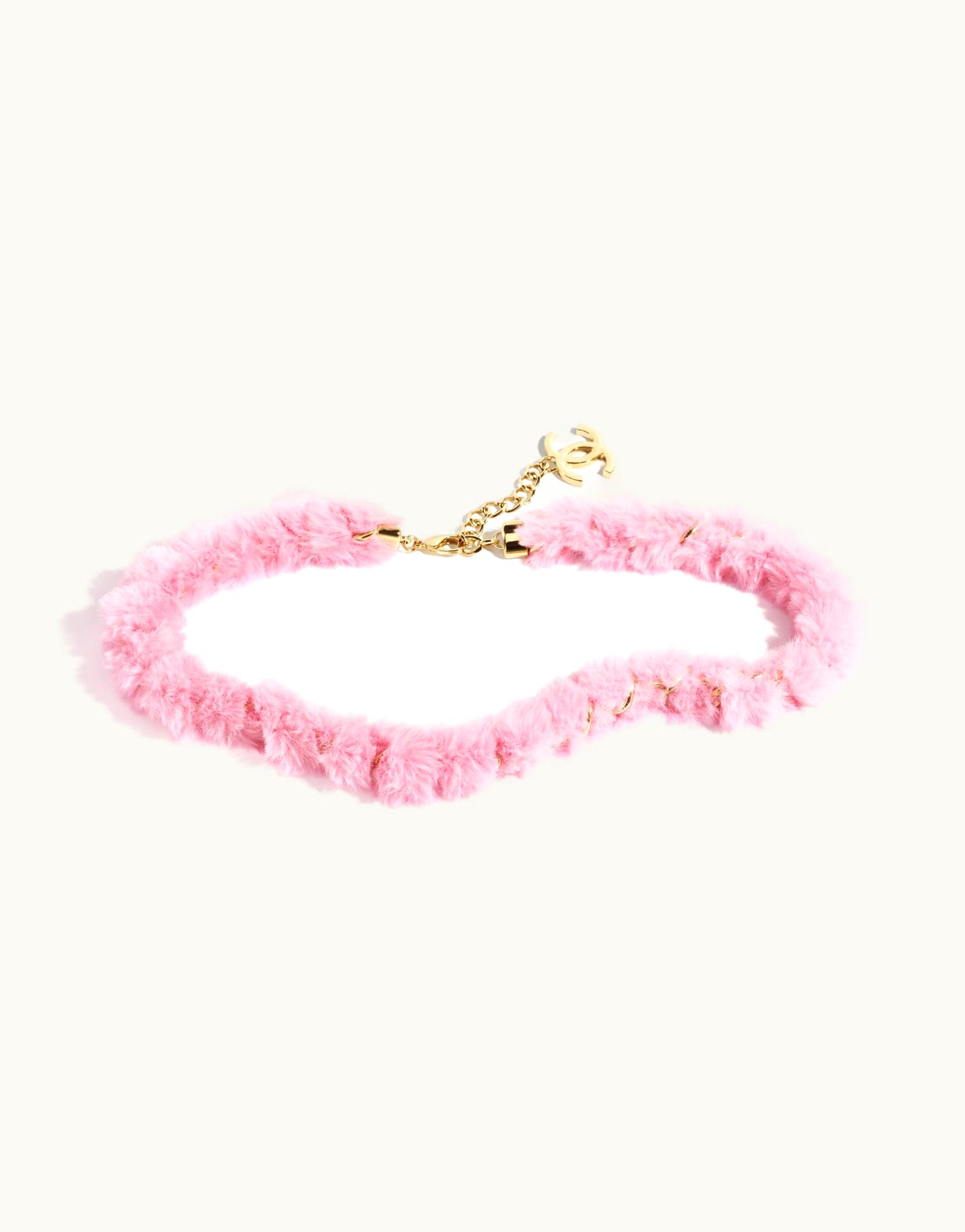 Chanel Chanel Belt - Metal & Fantasy Fur, Gold & Pink