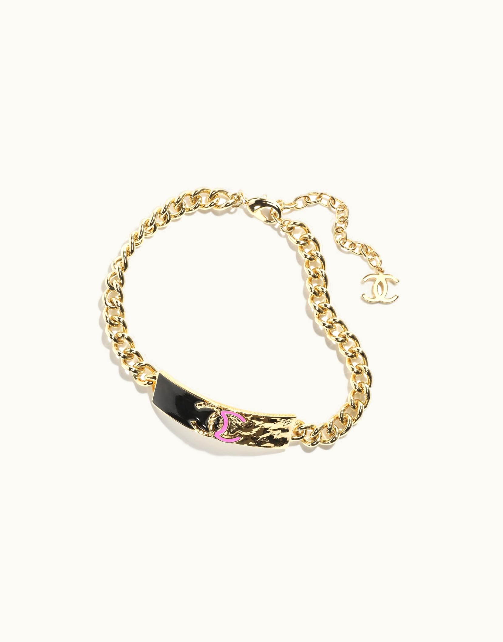 Chanel Chanel Choker - Metal, Gold, Black & Pink