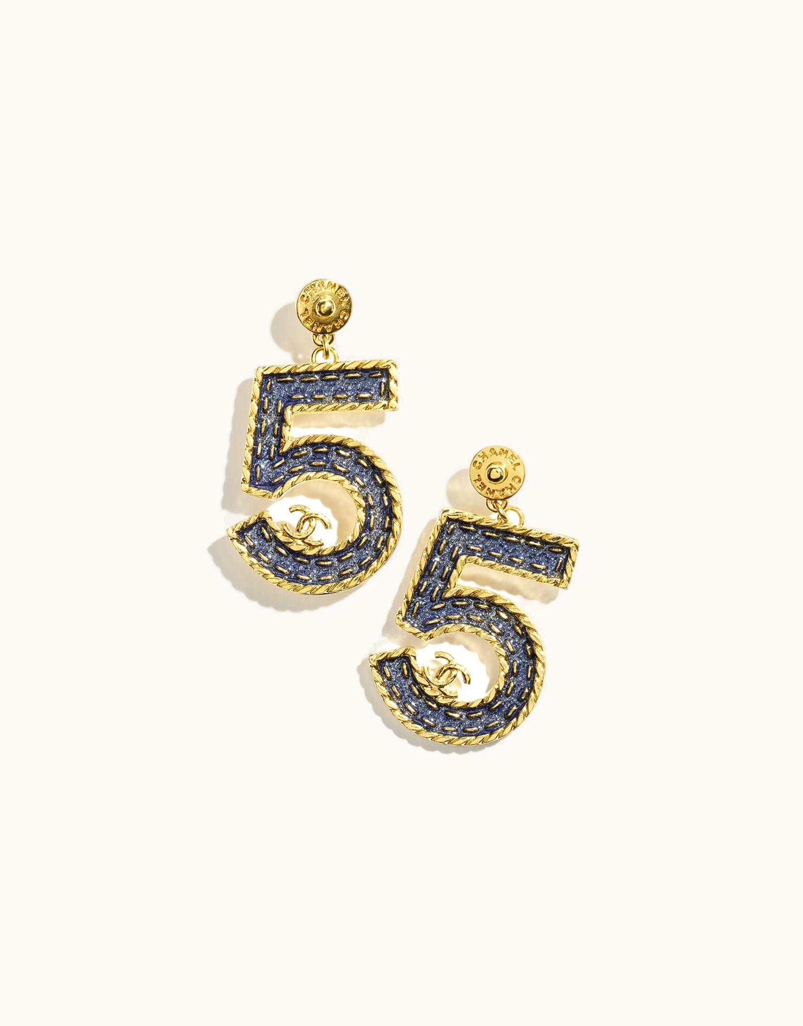 Chanel Chanel Pendant Earrings - Metal, Gold & Blue