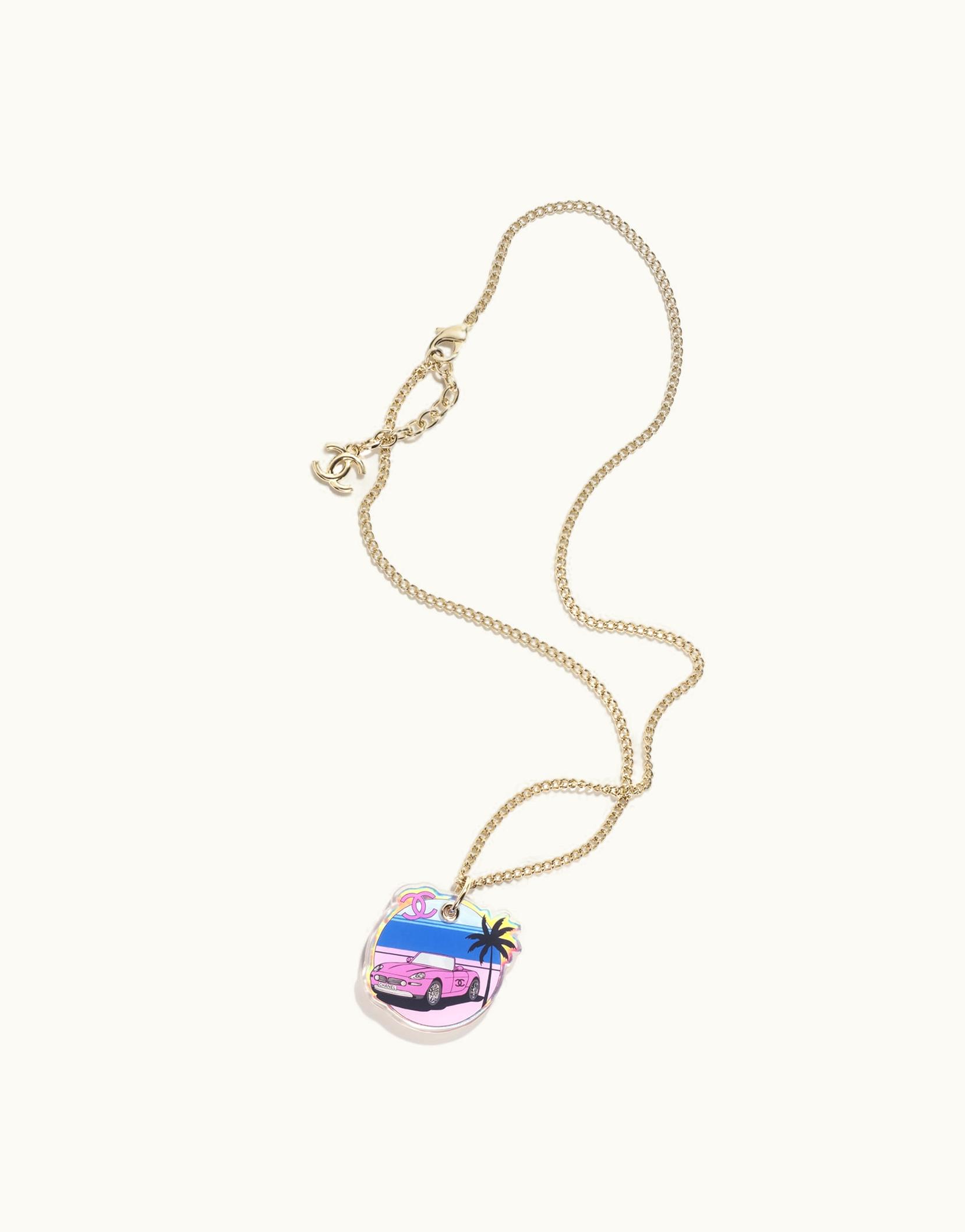 Chanel Chanel Long Pendant Necklace - Metal & Resin, Gold & Multicolor