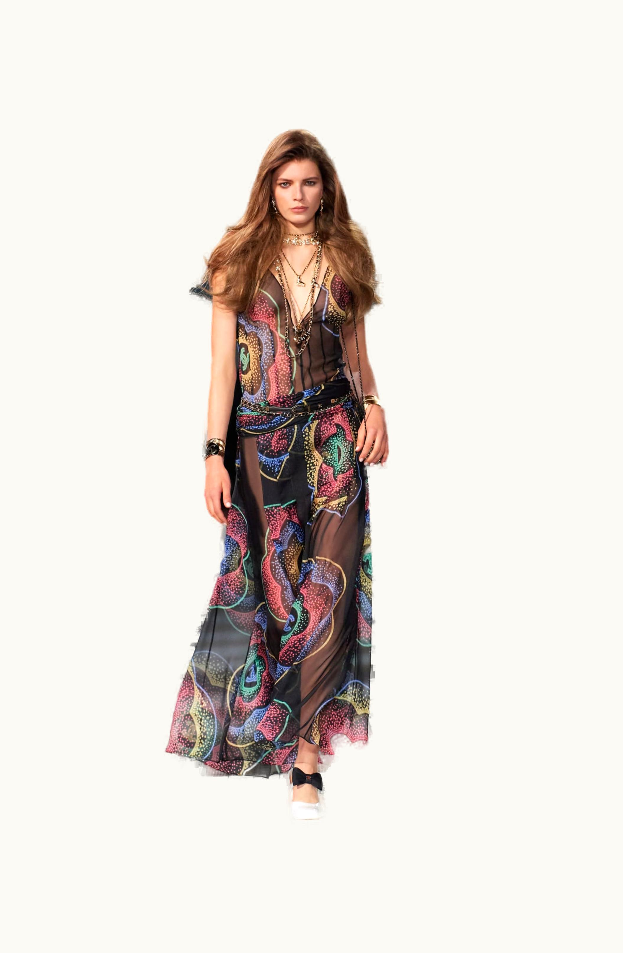 Chanel Chanel Dress - Printed Silk Muslin, Multicolor Multicolor
