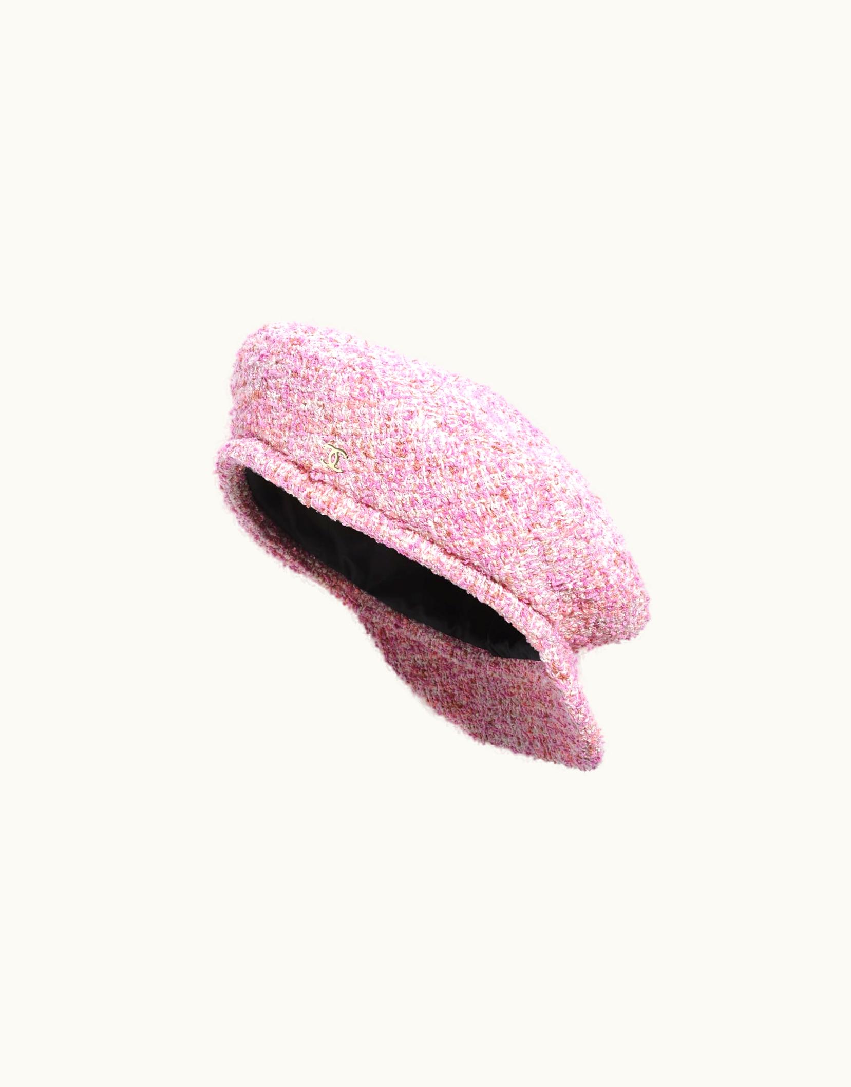 Chanel Chanel Cap - Cotton Tweed, Pink & Ecru