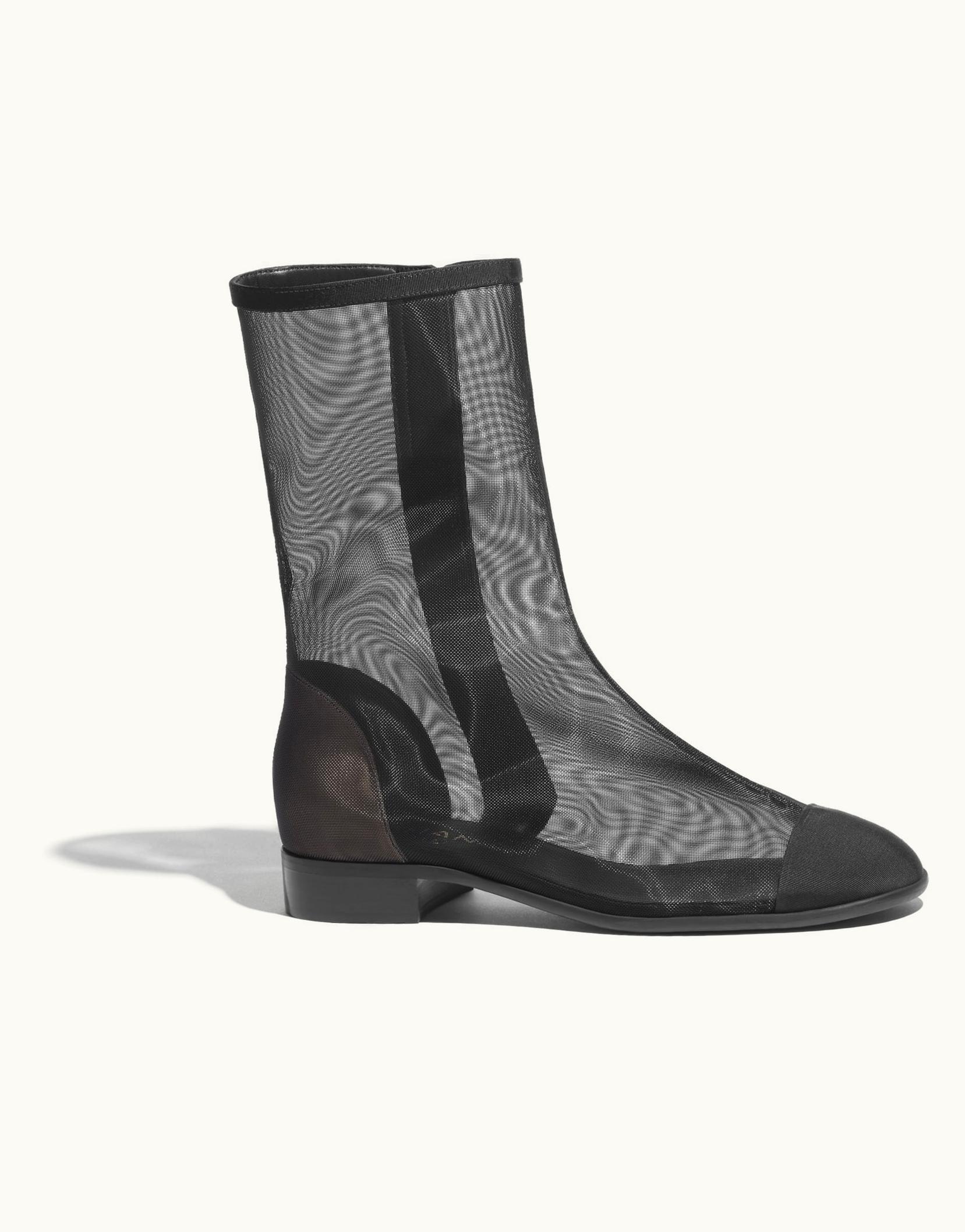 Chanel Chanel Short Boots - Mesh & Grosgrain, Black