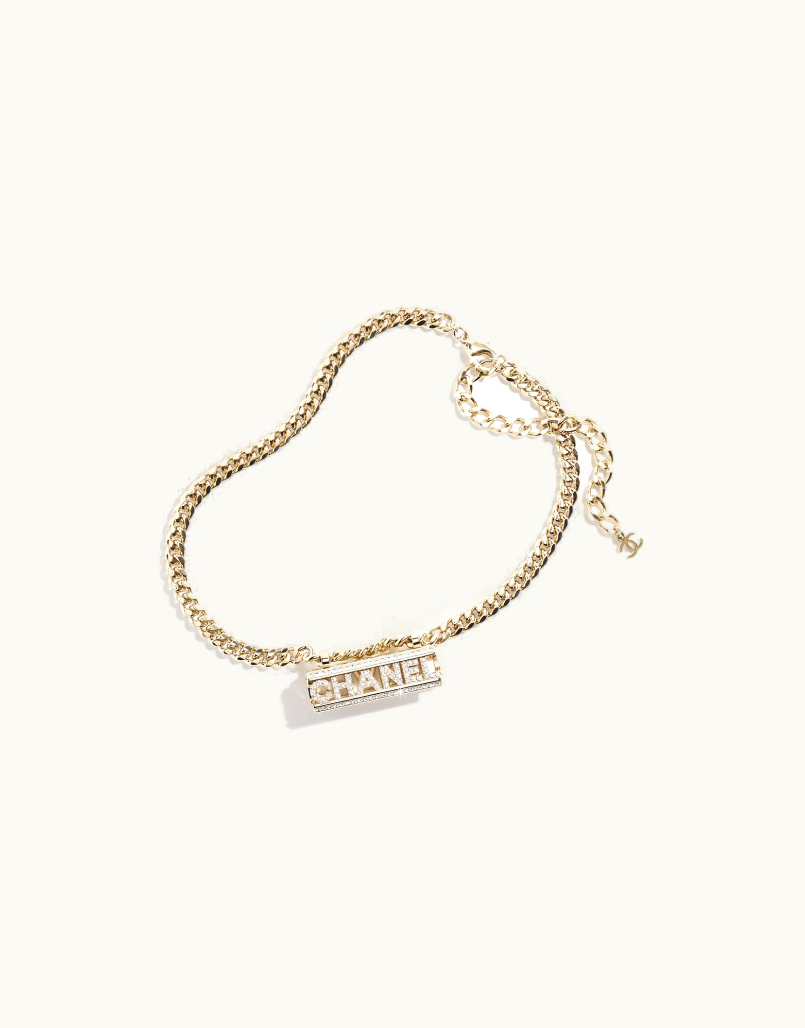 Chanel Chanel Necklace - Metal & Strass, Gold & Crystal Gold & Crystal