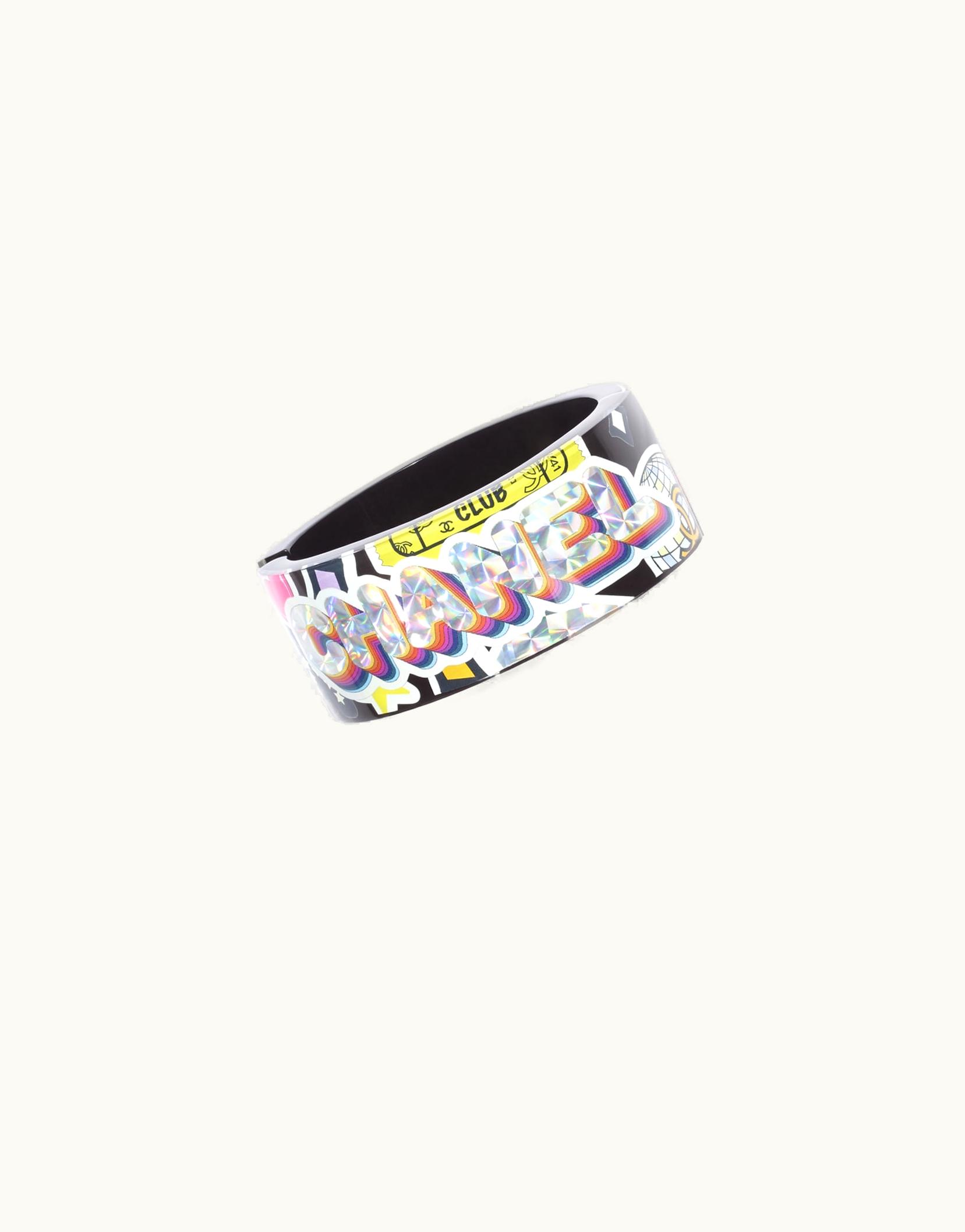 Chanel Chanel Cuff - Resin & Metal, Multicolor & Gold Multicolor & Gold