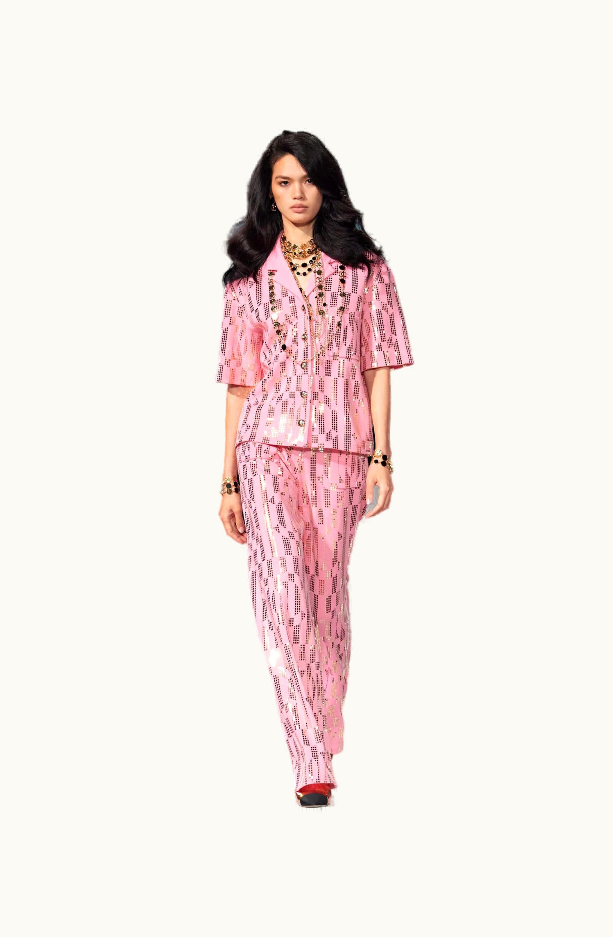 Chanel Chanel Pants - Wool, Pink & Gold