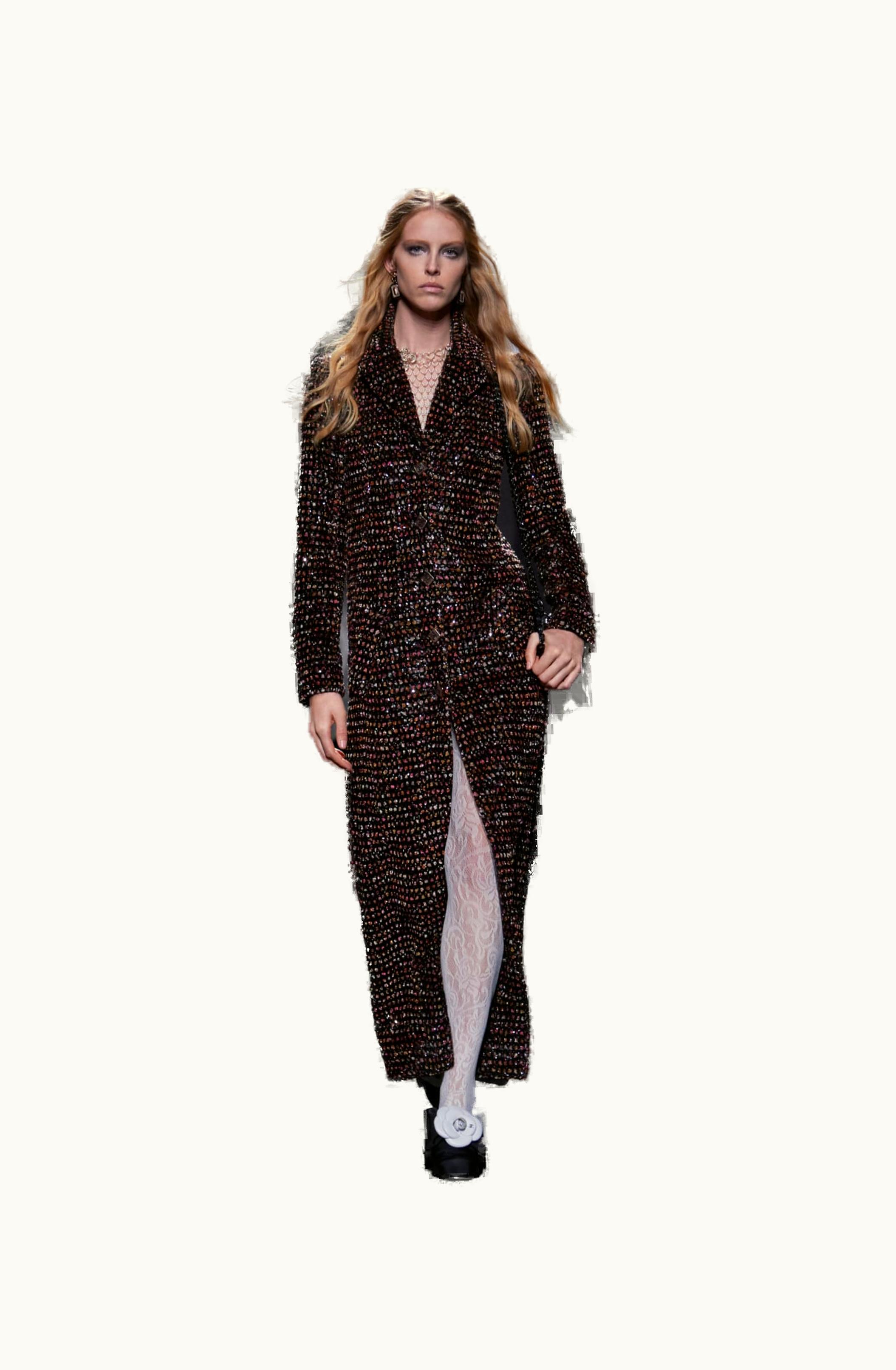 Chanel Chanel Coat - Glittered Tweed, Black & Multicolor