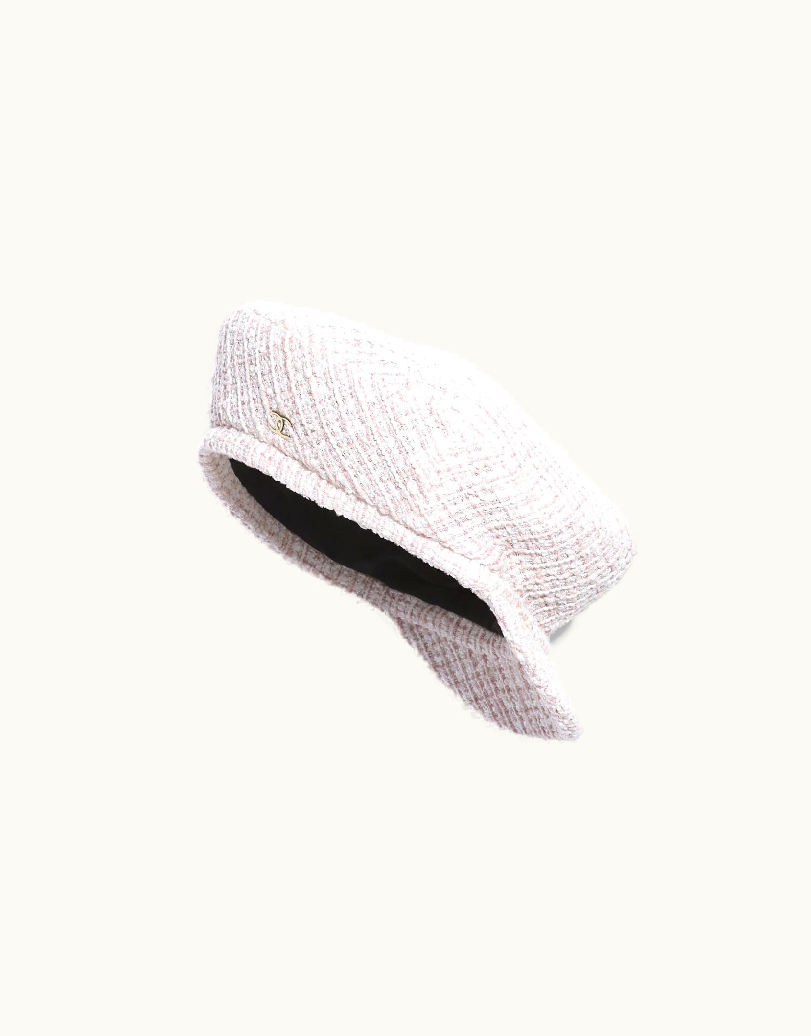 Chanel Chanel Cap - Cotton & Linen Tweed, Ecru & Pink