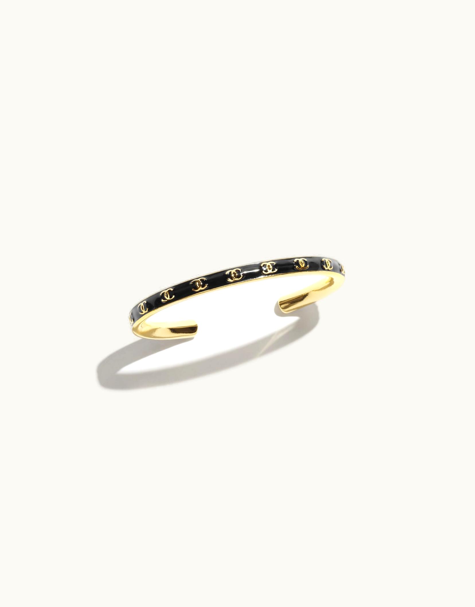 Chanel Chanel Cuff - Metal, Gold & Black Gold & Black