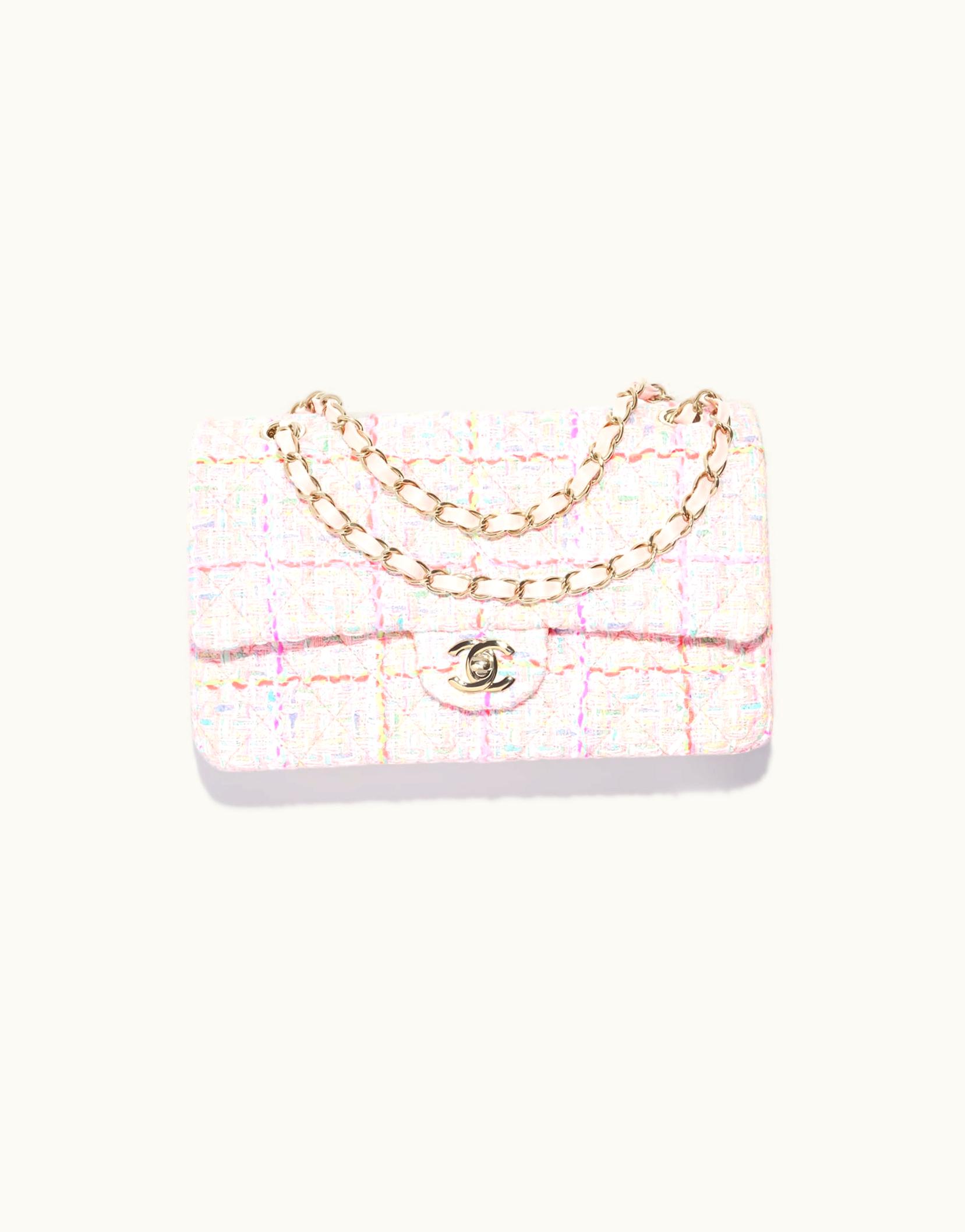 Chanel Chanel Classic Handbag, Tweed & Gold-Tone Metal, Multicolor