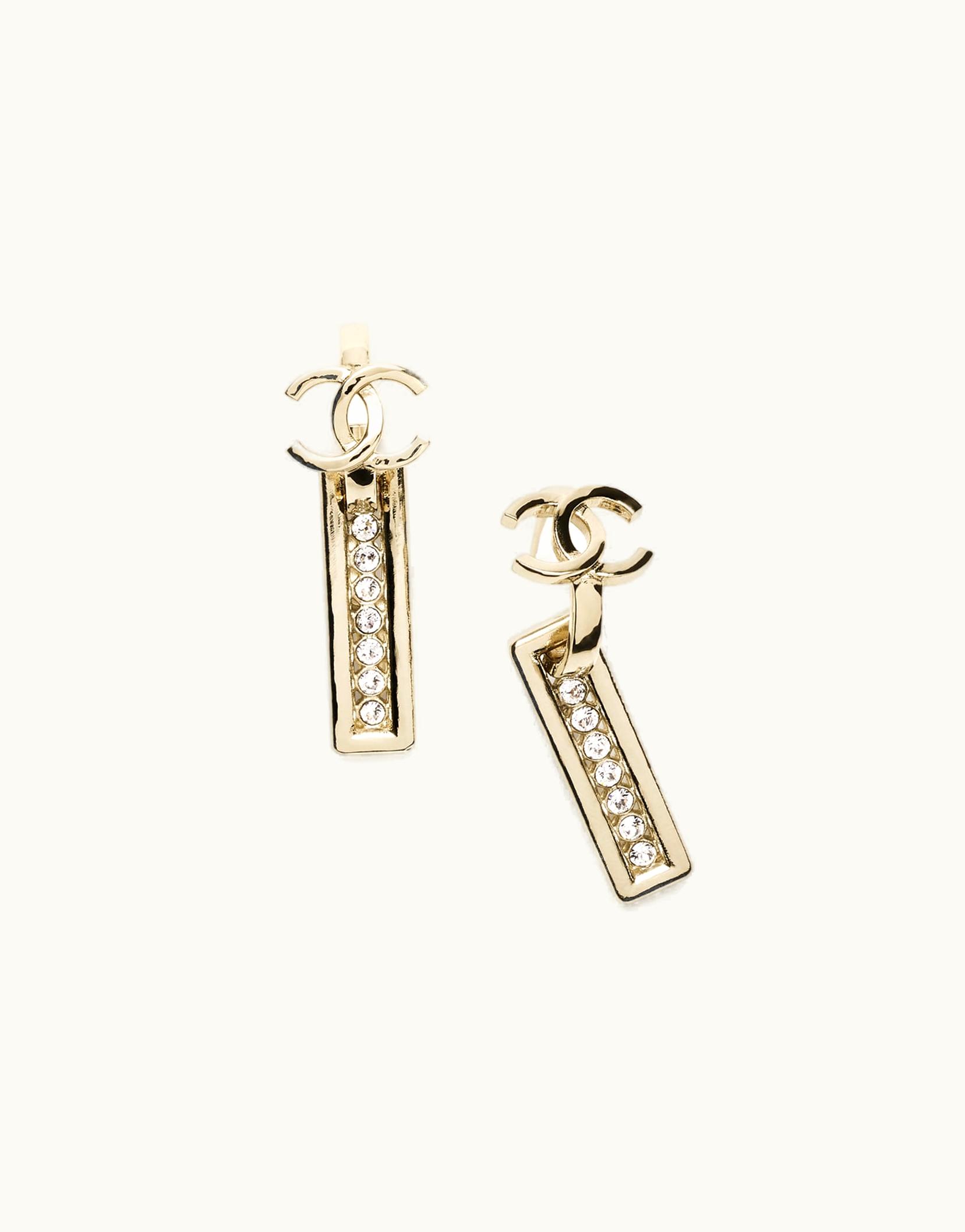Chanel Chanel Pendant Earrings - Metal & Strass, Gold & Crystal ABB956B14374NS027