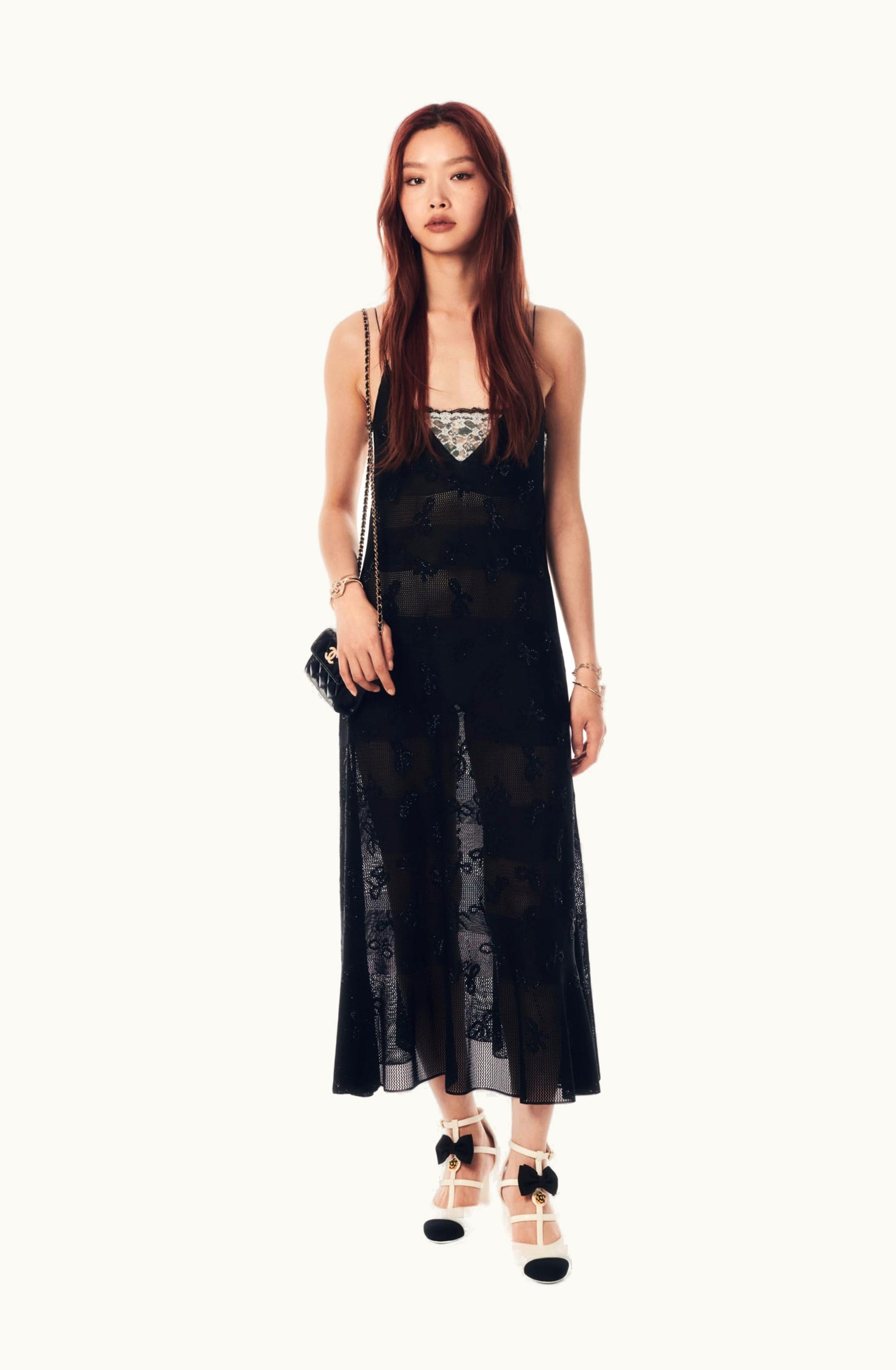 Chanel Chanel Dress - Mixed Fibers, Lace & Strass, Black & White
