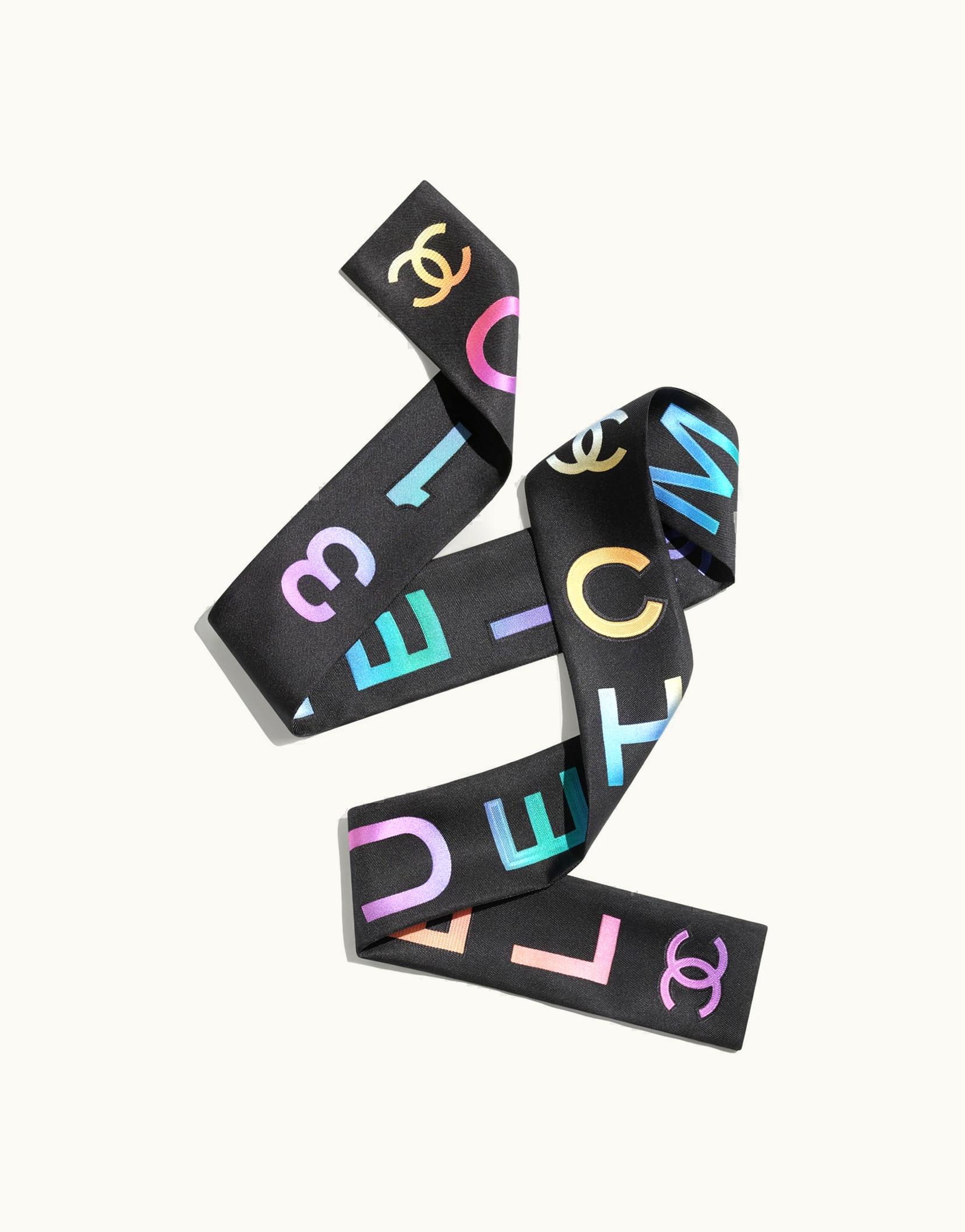 Chanel Chanel Slim Bandeau - Jacquard Silk Twill, Black & Multicolor