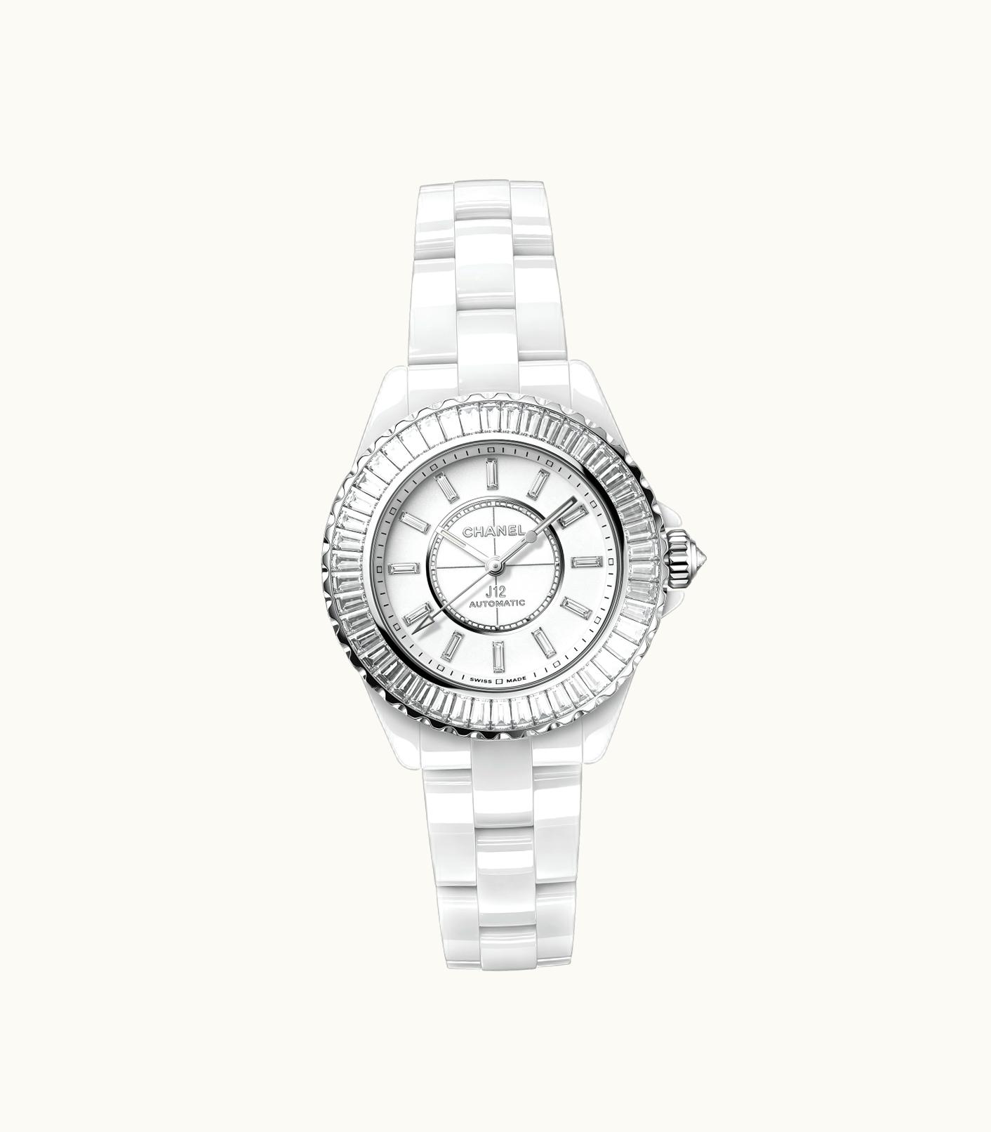 Chanel Chanel J12 Baguette Diamond Bezel Watch Caliber 12.2, 33 MM - H7430