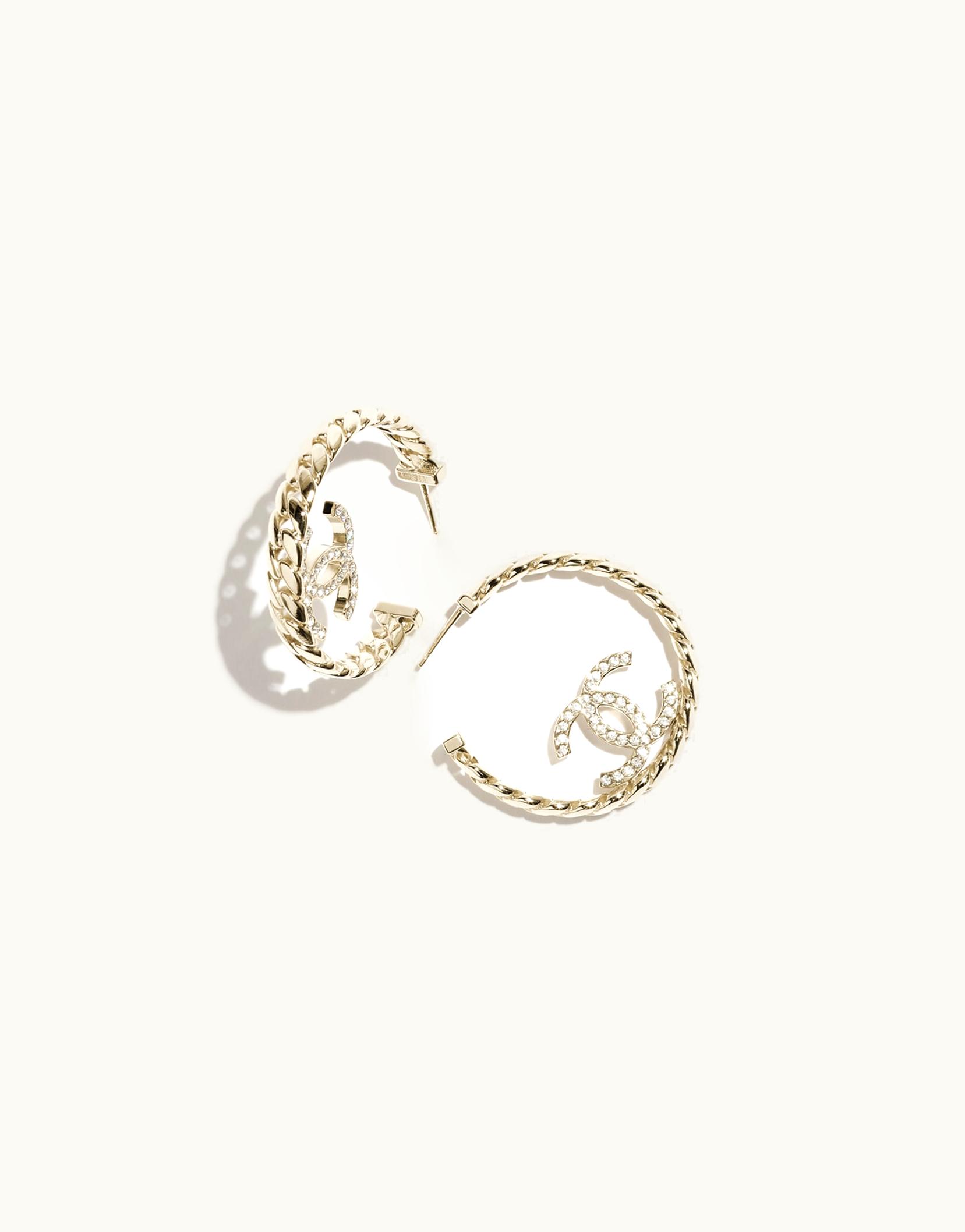 Chanel Chanel Hoop Earrings - Metal & Strass, Gold & Crystal ABC900B16035NW025