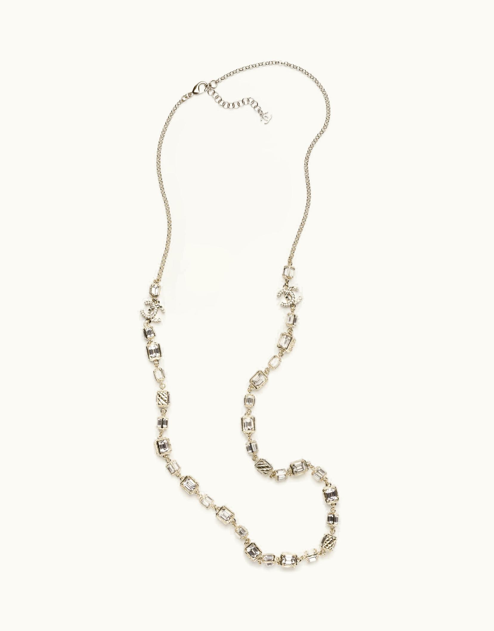Chanel Chanel Long Necklace - Metal & Strass, Gold & Crystal ABC080B14688NS658