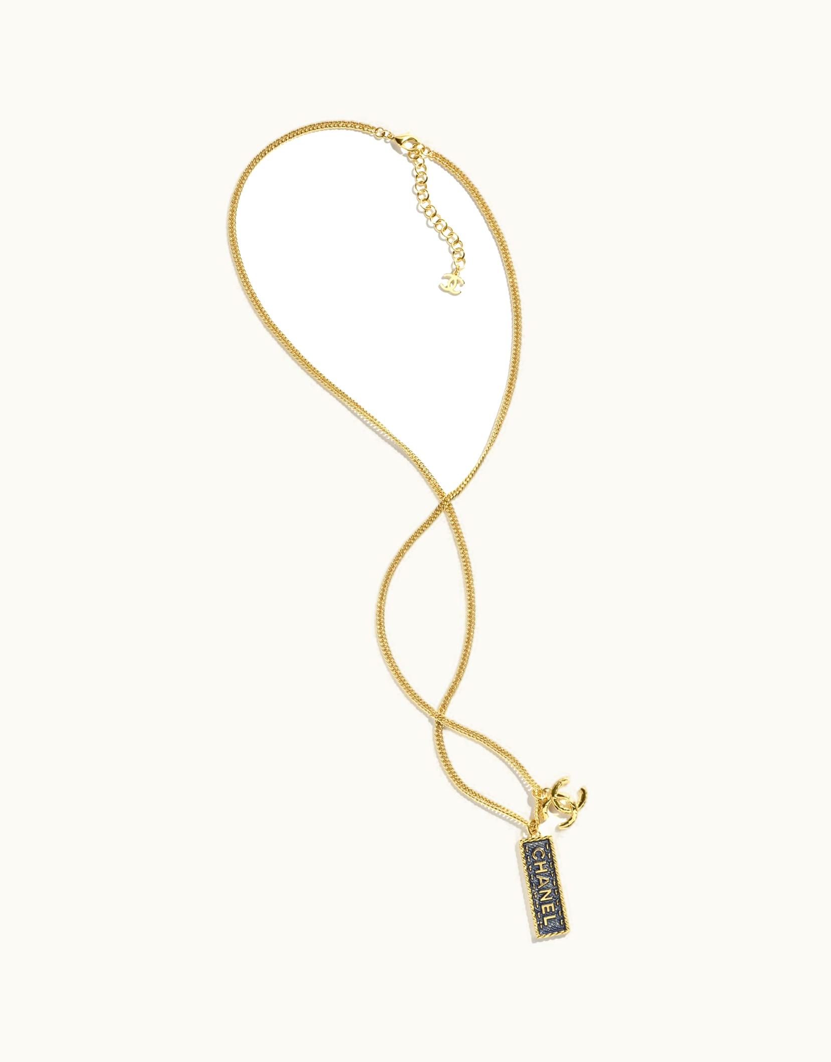 Chanel Chanel Long Pendant Necklace - Metal, Gold & Blue Gold & Blue