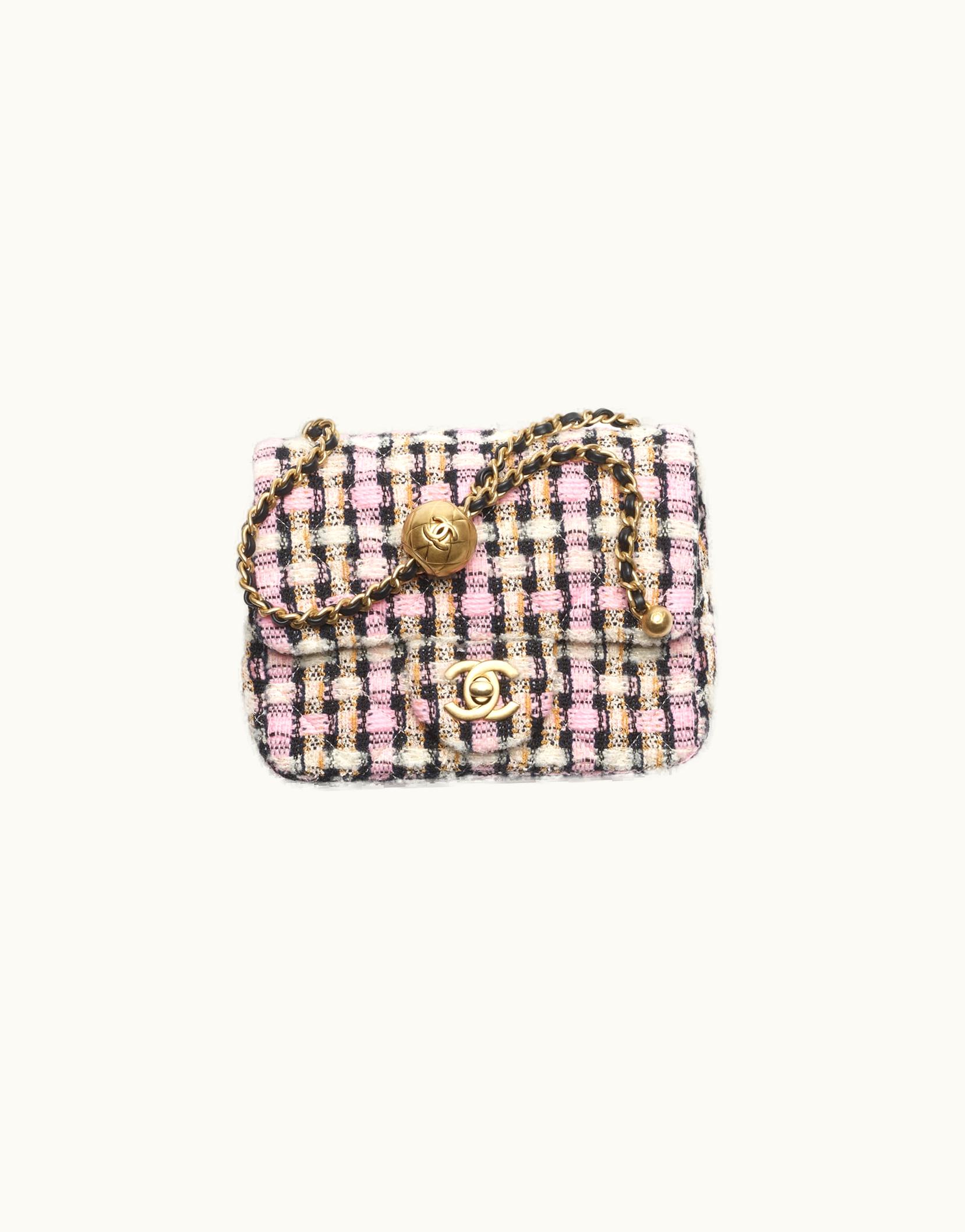 Chanel Chanel Mini Flap Bag, Wool Tweed & Gold-Tone Metal, Multicolor