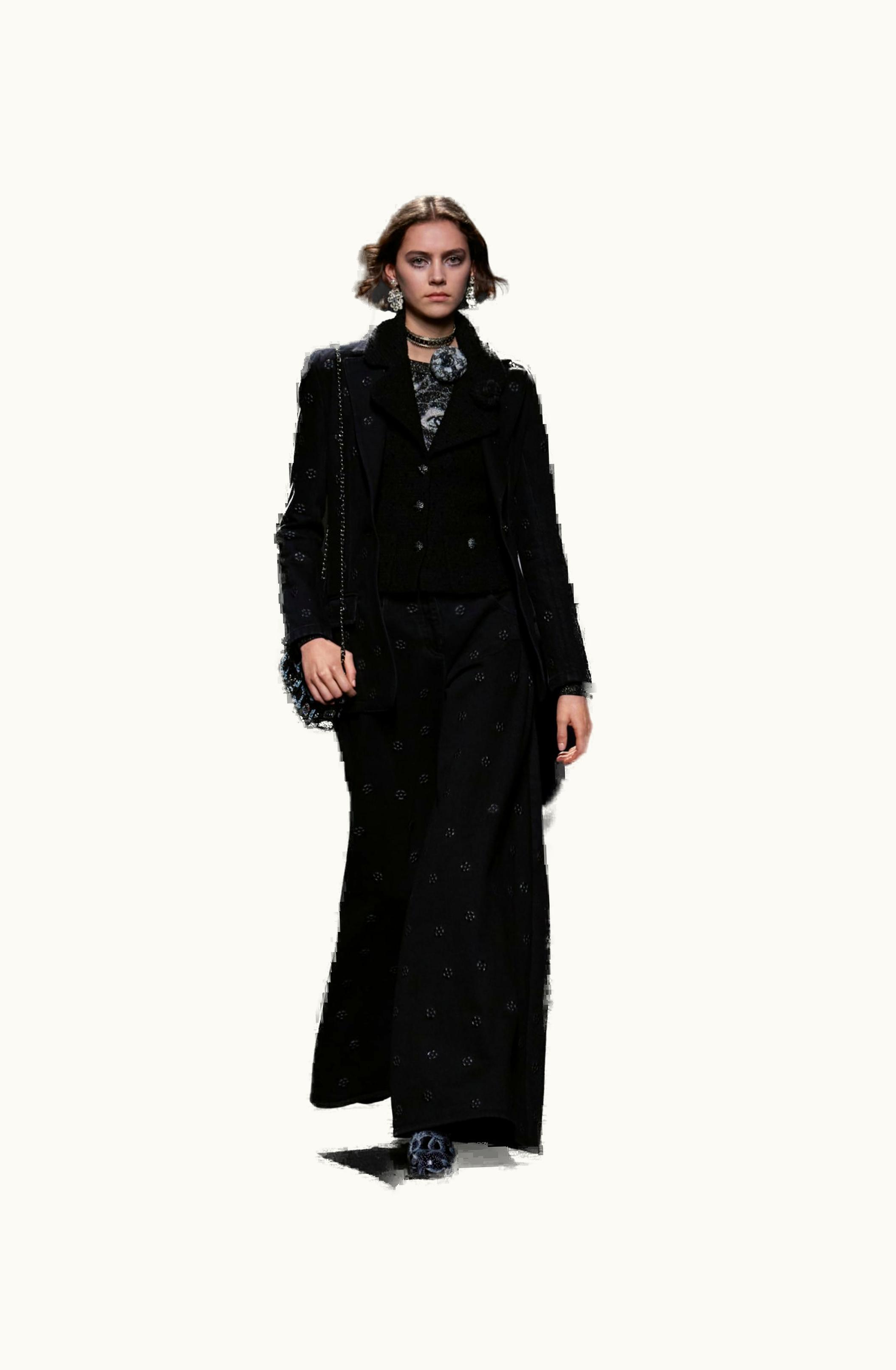 Chanel Chanel Vest - Pearled Cotton & Wool Tweed, Black