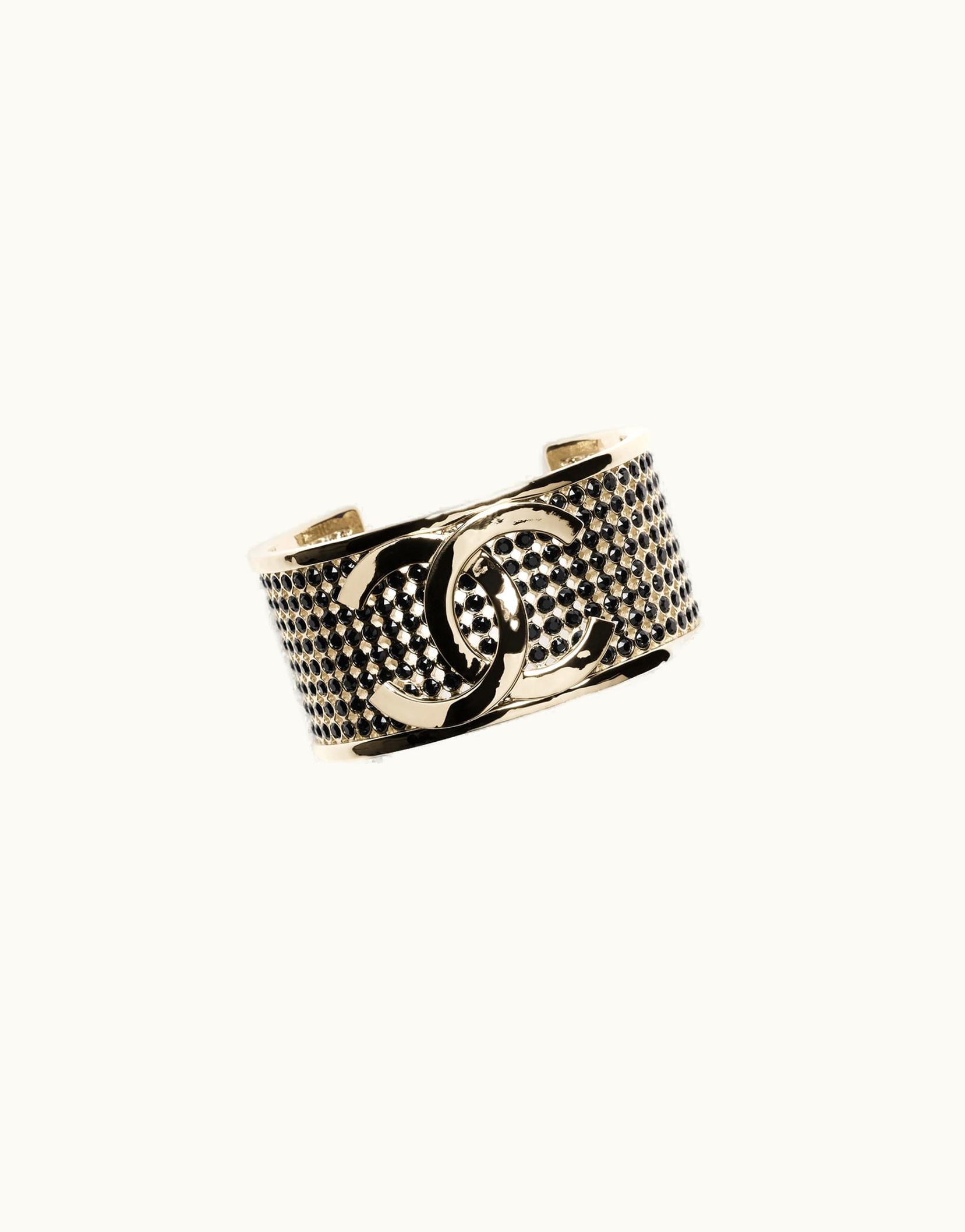 Chanel Chanel Cuff - Metal & Strass, Gold & Black