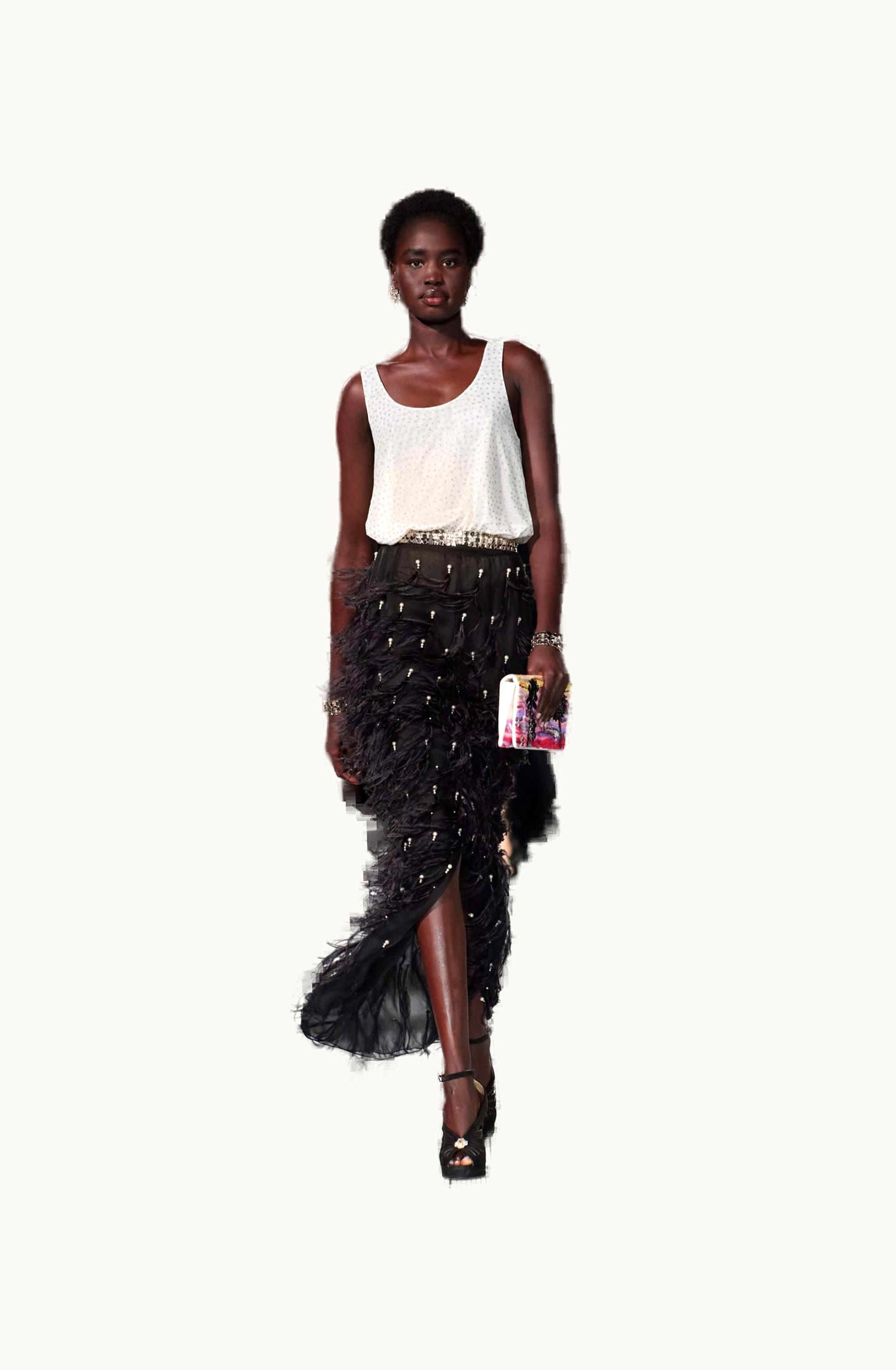 Chanel Chanel Top - Iridescent Stretch Tulle, White & Silver