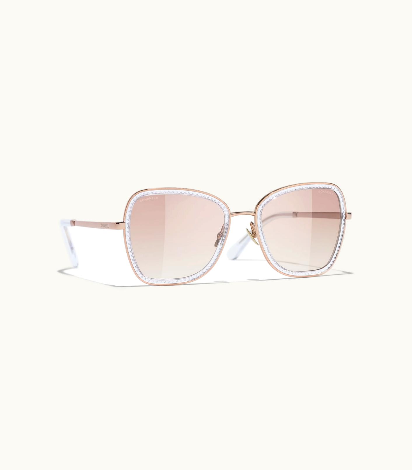 Chanel Chanel Sunglasses: Square Sunglasses, Metal & Strass