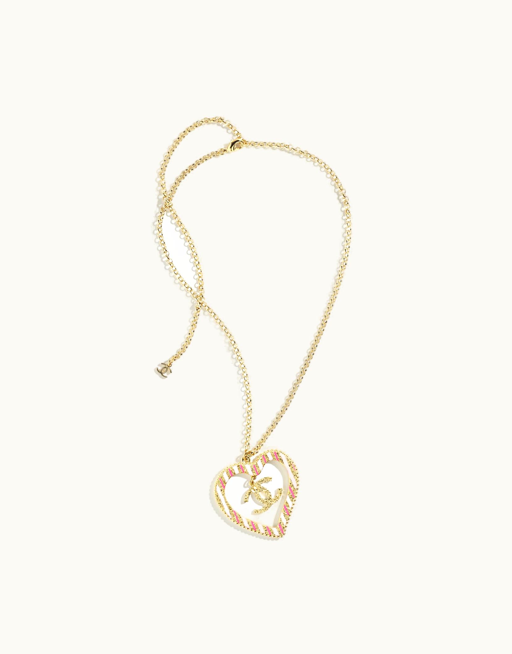 Chanel Chanel Pendant Necklace - Metal, Gold & Pink
