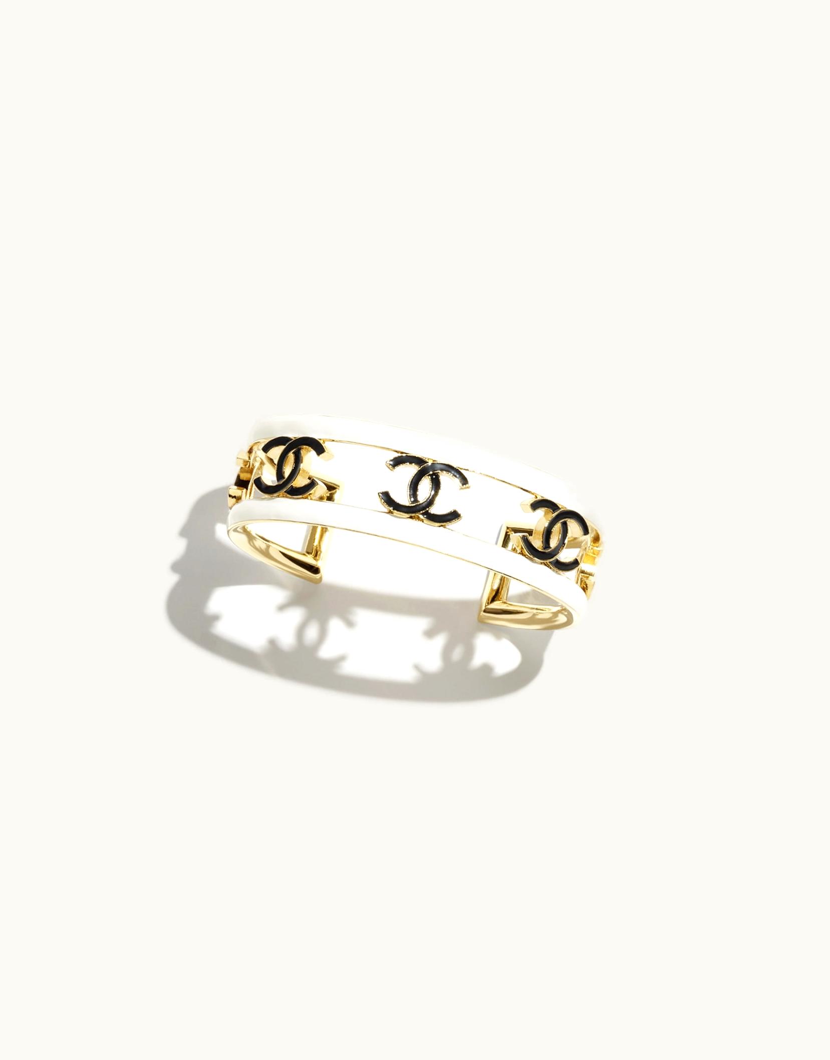 Chanel Cuff - Metal, Gold, White & Black