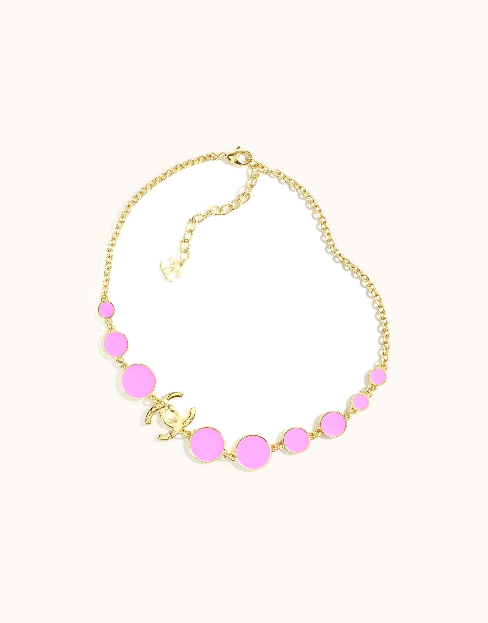 Chanel Chanel Necklace - Metal, Gold & Pink
