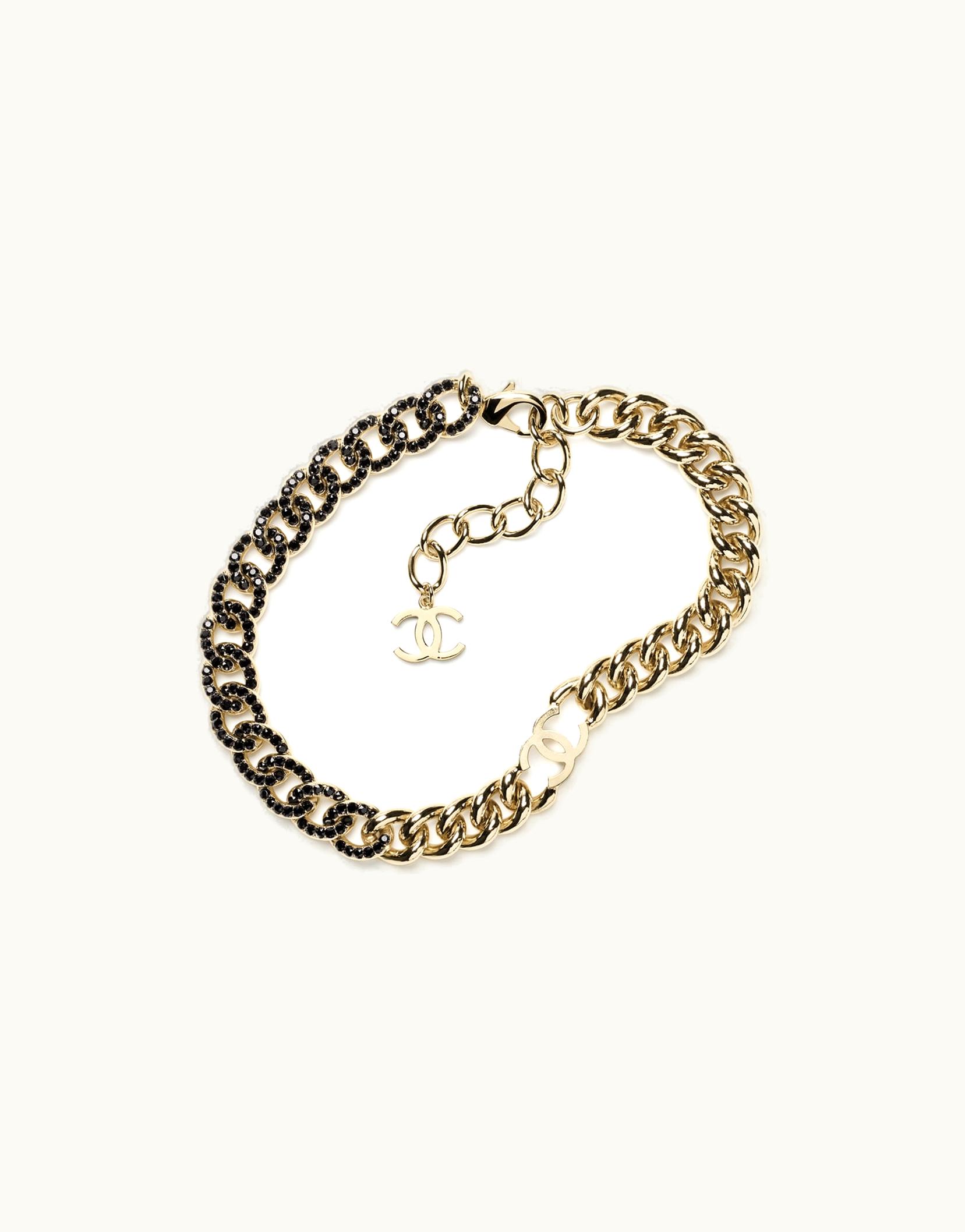 Chanel Chanel Necklace - Metal & Strass, Gold & Black