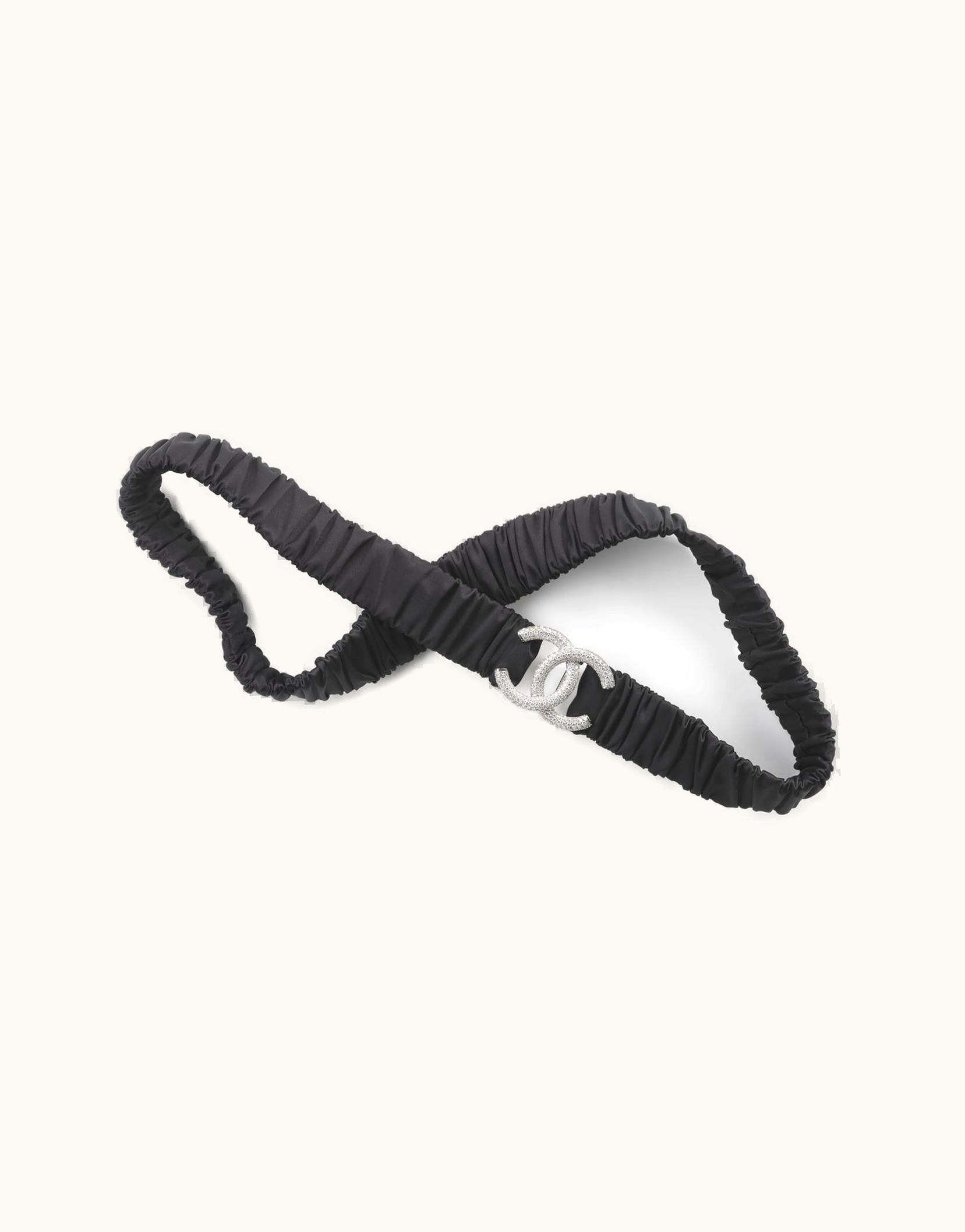 Chanel Chanel Belt - Mixed Fibers, sliver-tone Metal & Strass, Black