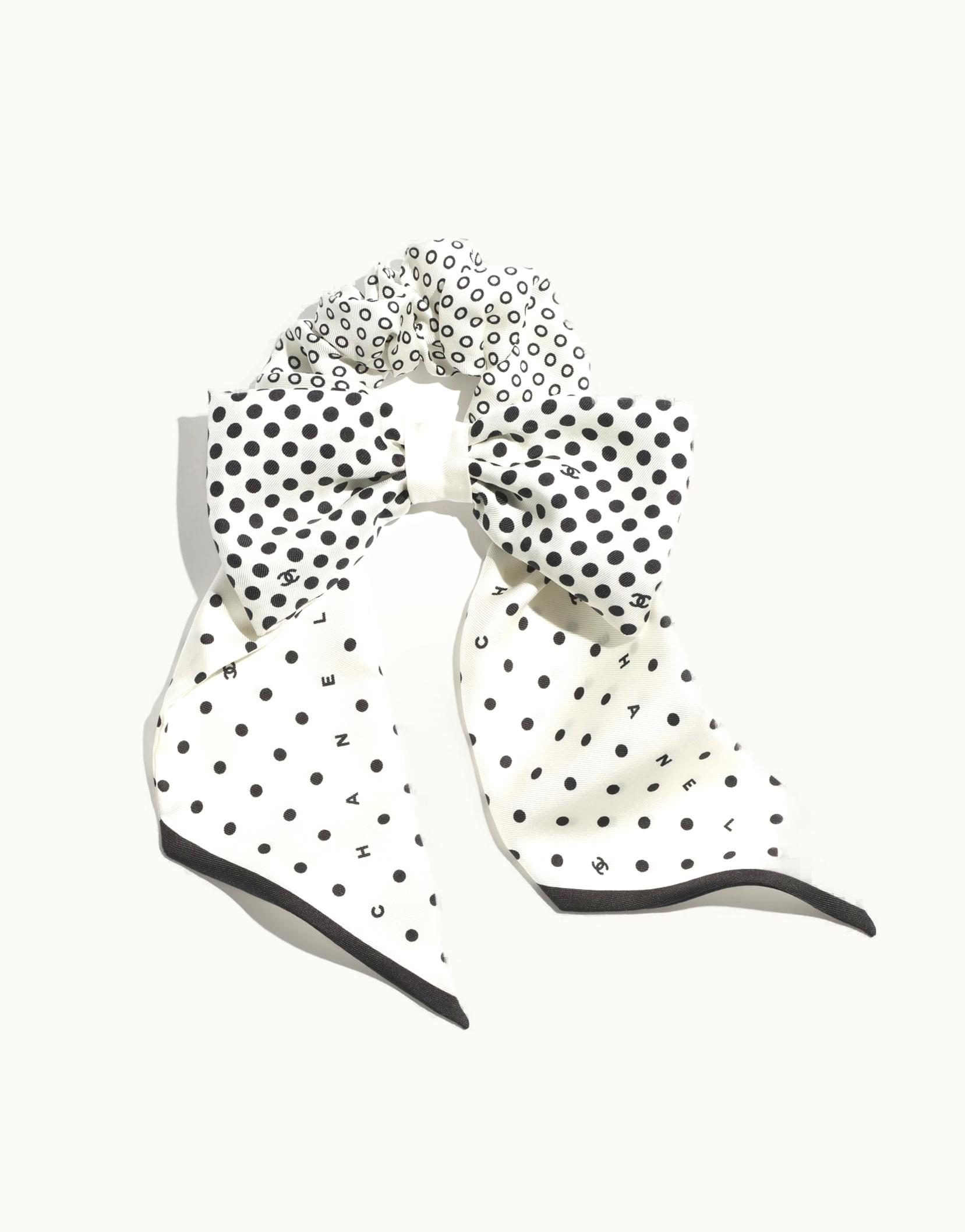 Chanel Hair Accessory - Silk Twill, White & Black