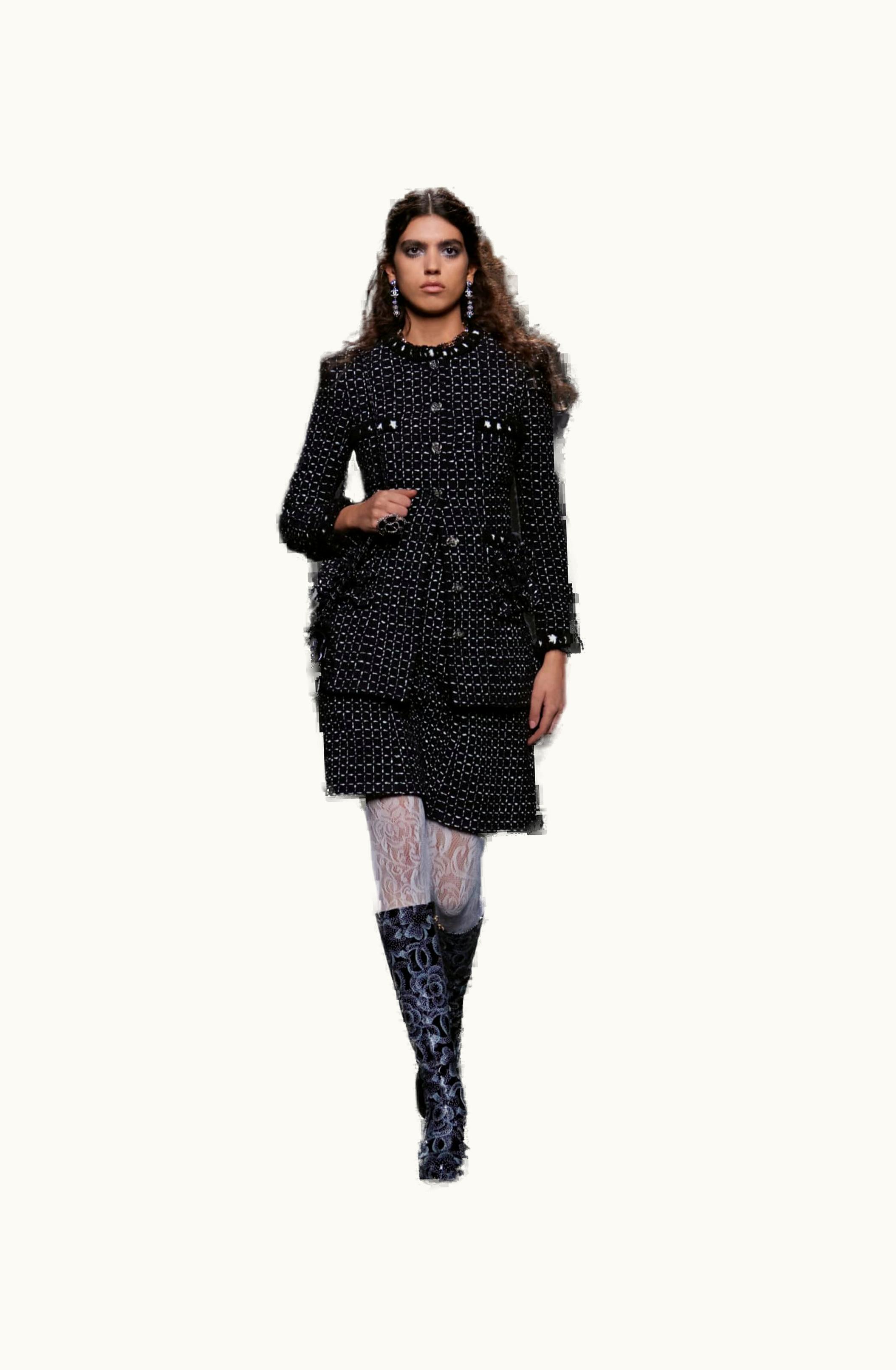 Chanel Jacket - Embroidered Tweed, Black & White