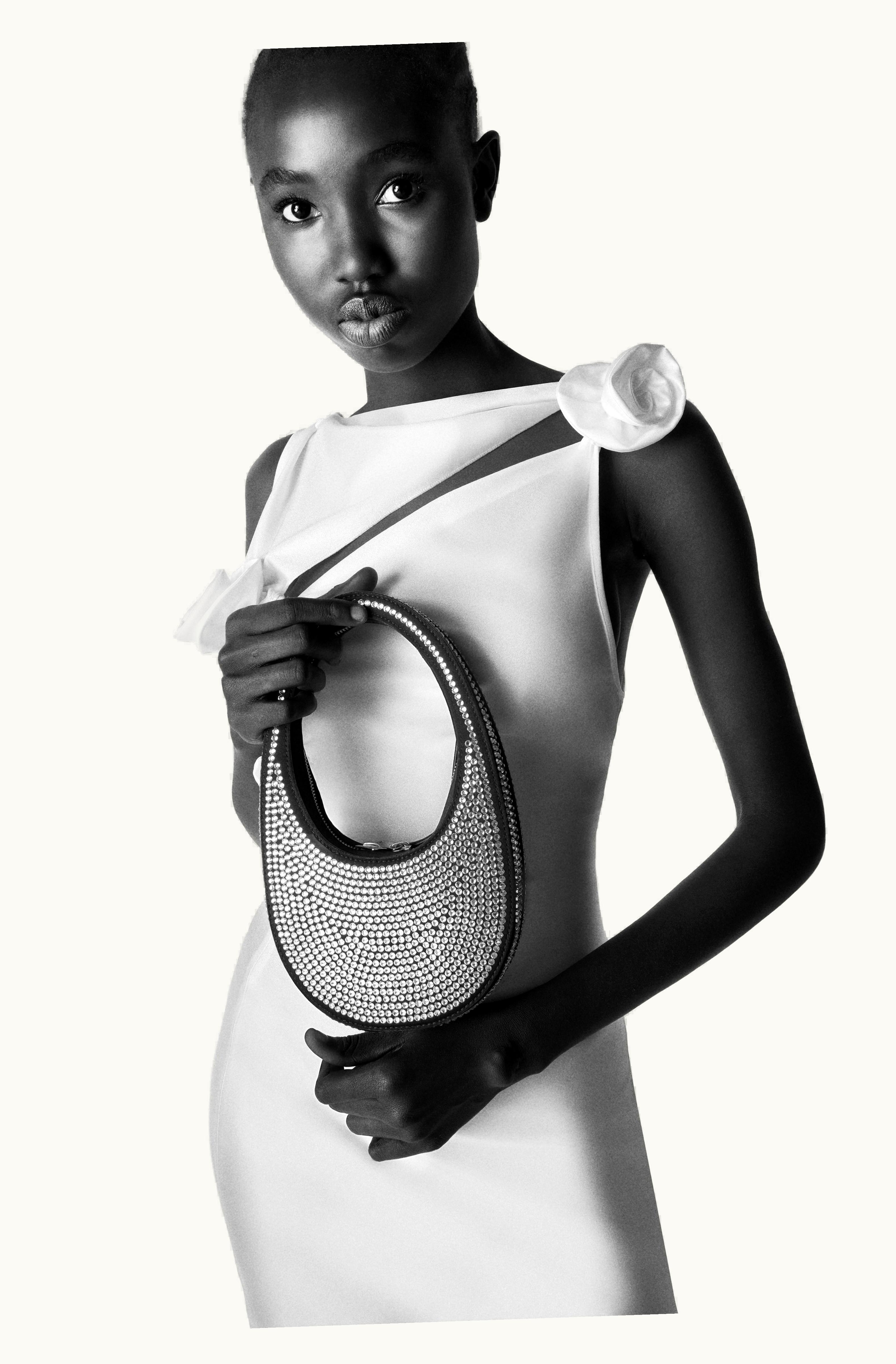 Coperni Coperni Swipe Mini Bag in Crystal-Embellished Black