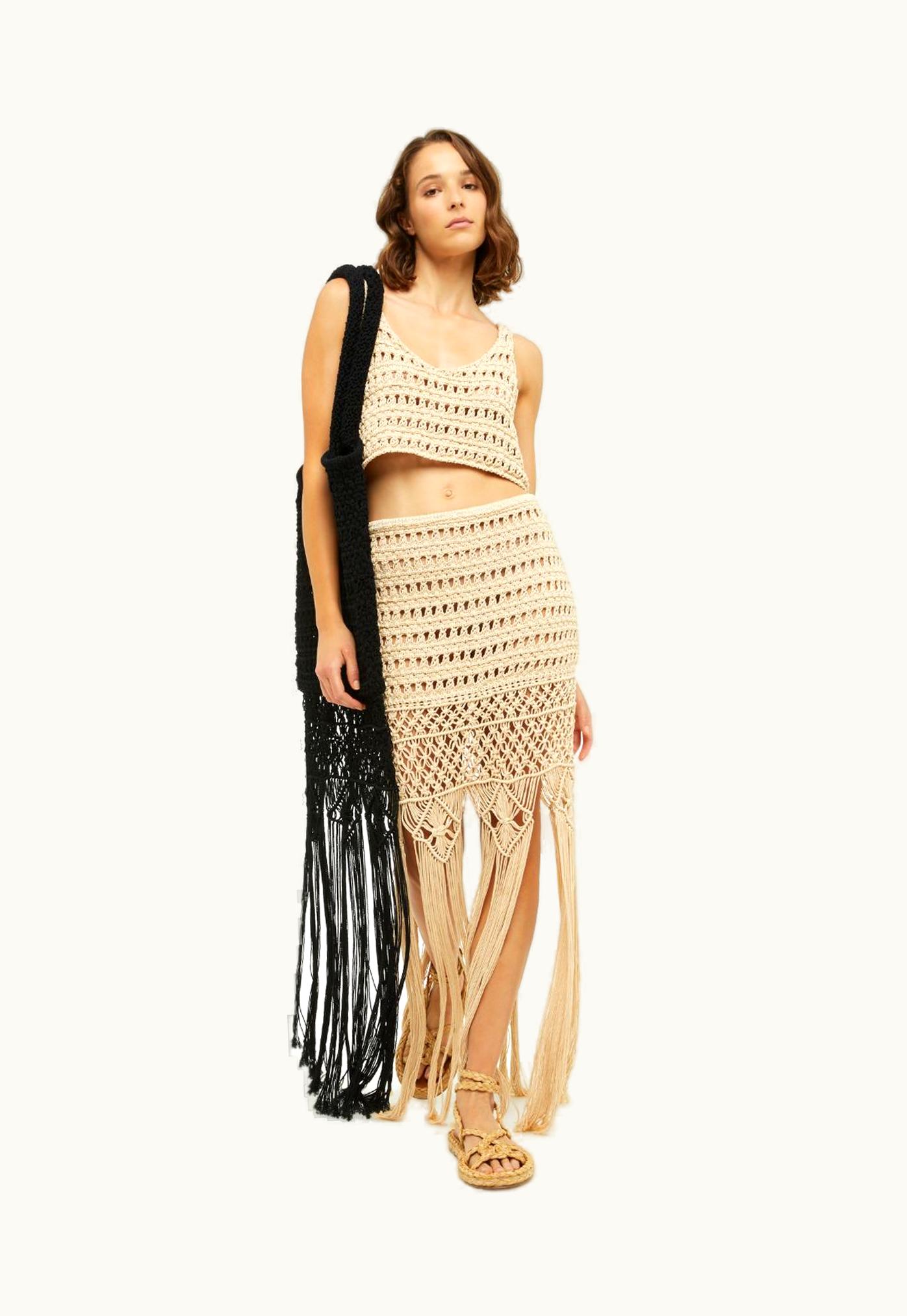 Alanui Alanui A Love Letter To India Skirt In Neutrals