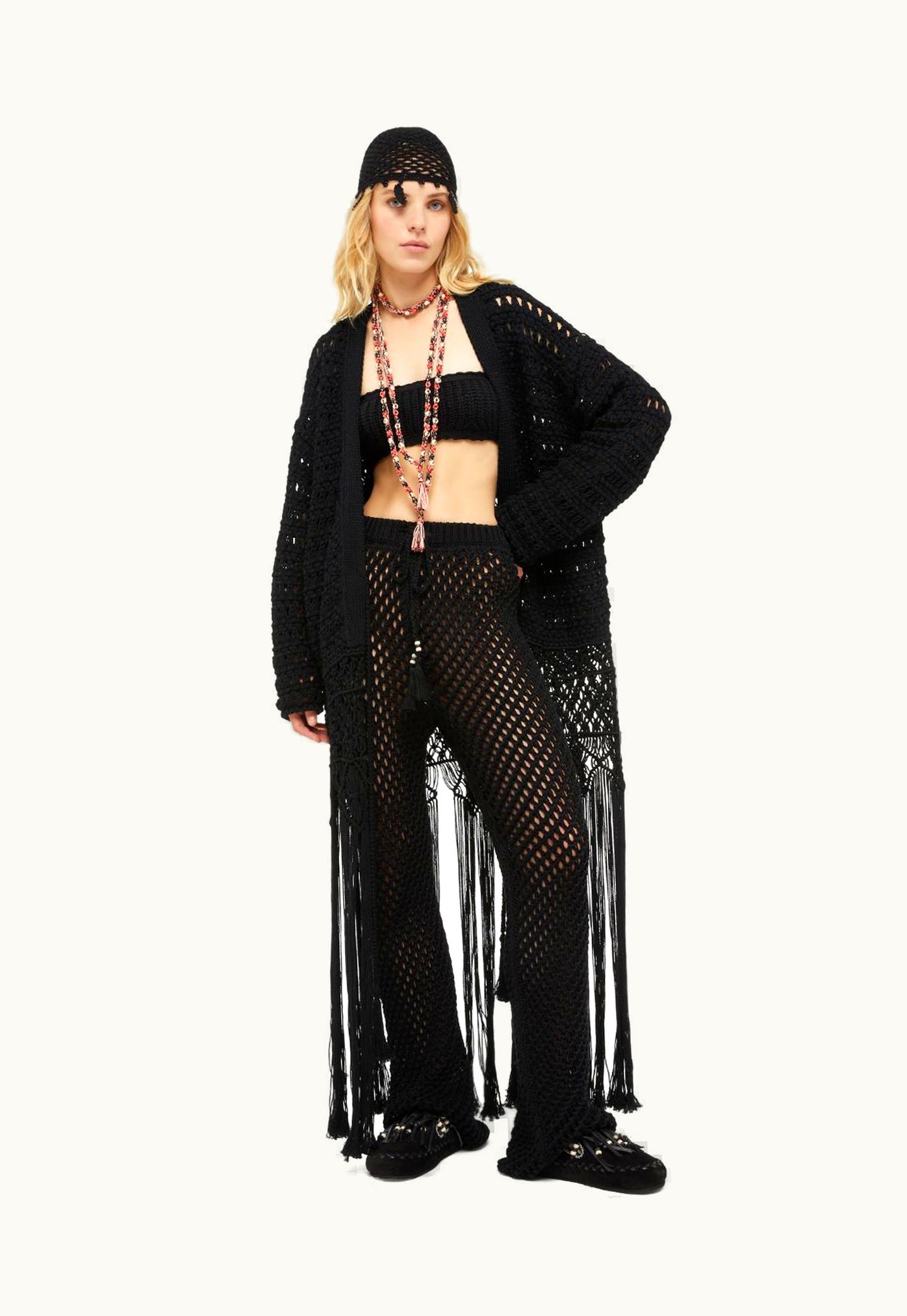 Alanui Alanui A Love Letter To India Cardigan In Black