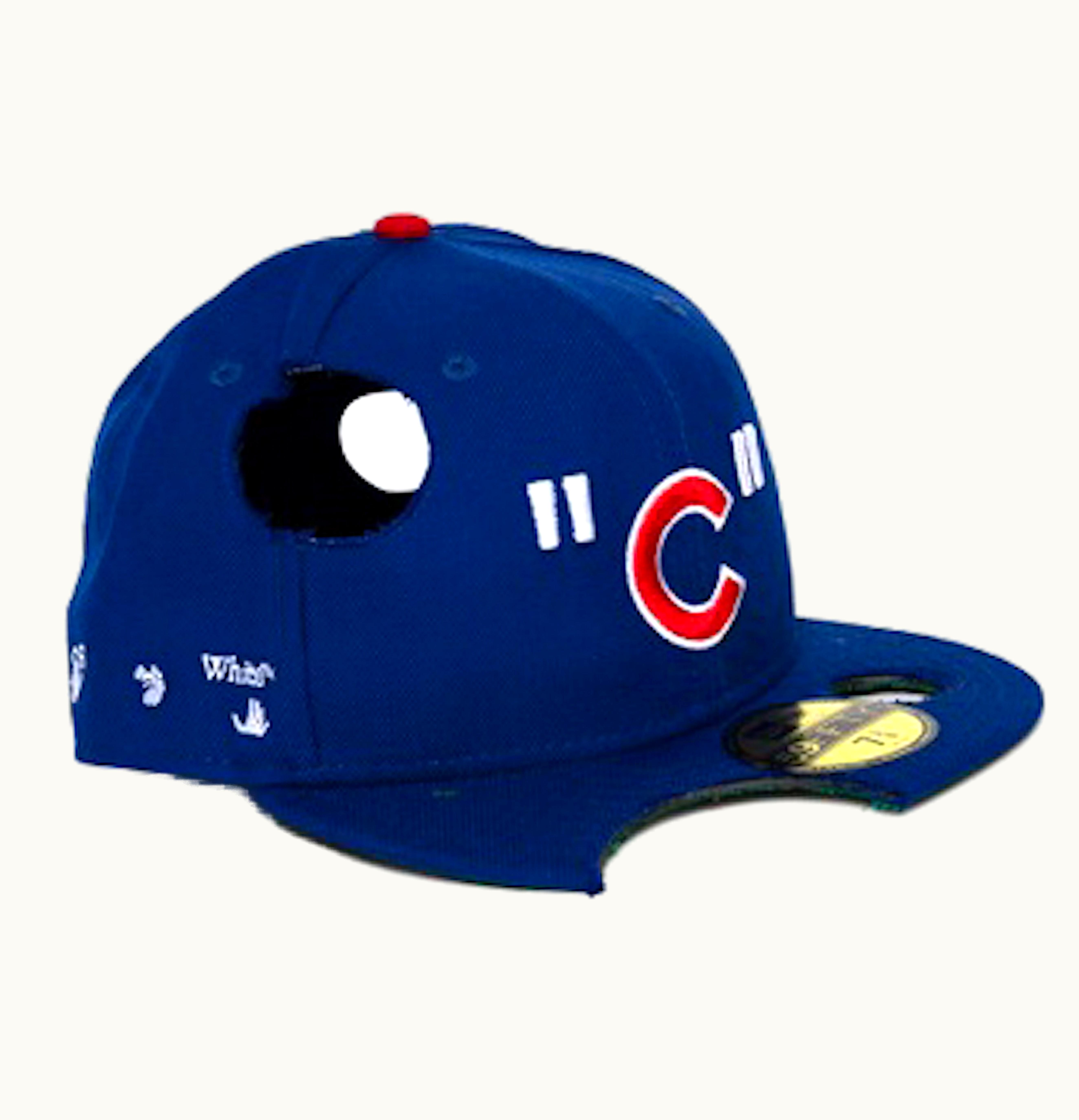 OFF-WHITE OFF WHITE New Era Chicago Cubs Fitted Hat Blue Red