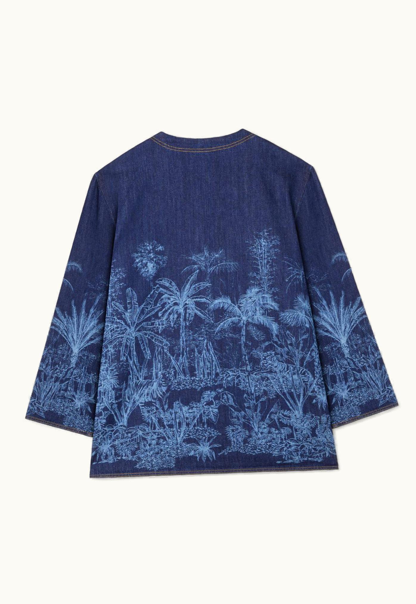 Alanui Alanui Jungle Toile De Jouy Denim Chemisier In Blue