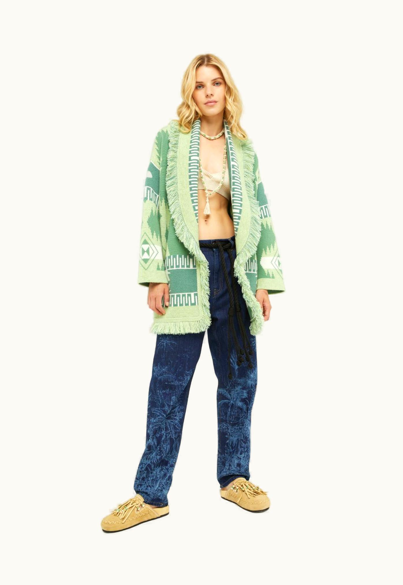 Alanui Alanui Jungle Toile De Jouy Denim Pants In 4000 Blue Denim