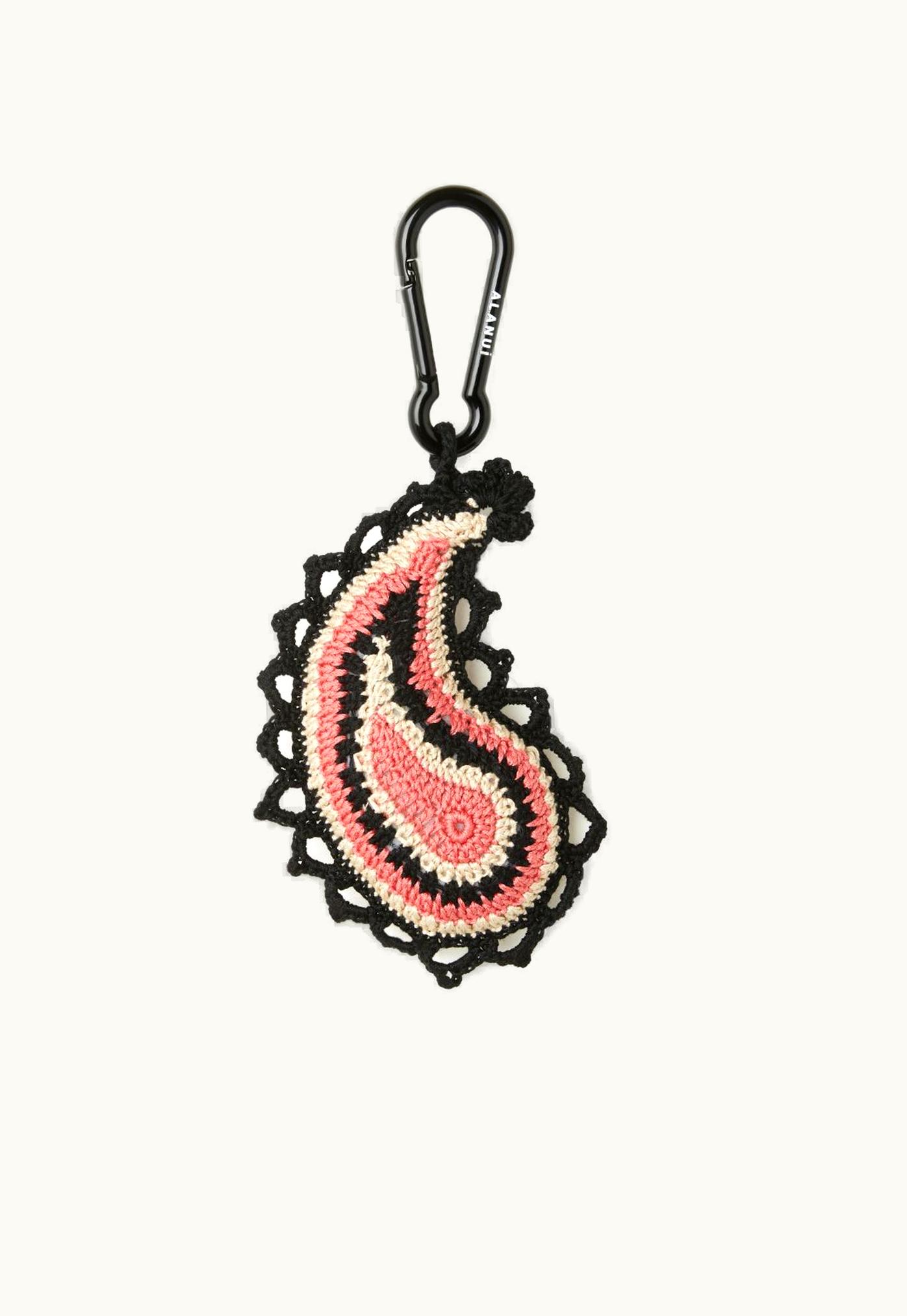 Alanui Alanui Handmade Paisley Crochet Key Holder In Pink