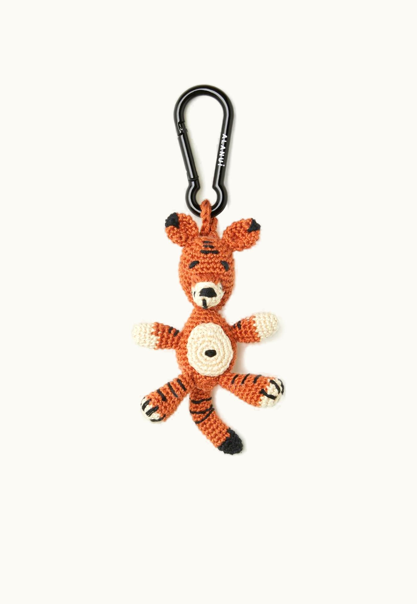 Alanui Alanui Handmade Tiger Crochet Key Holder In Brown