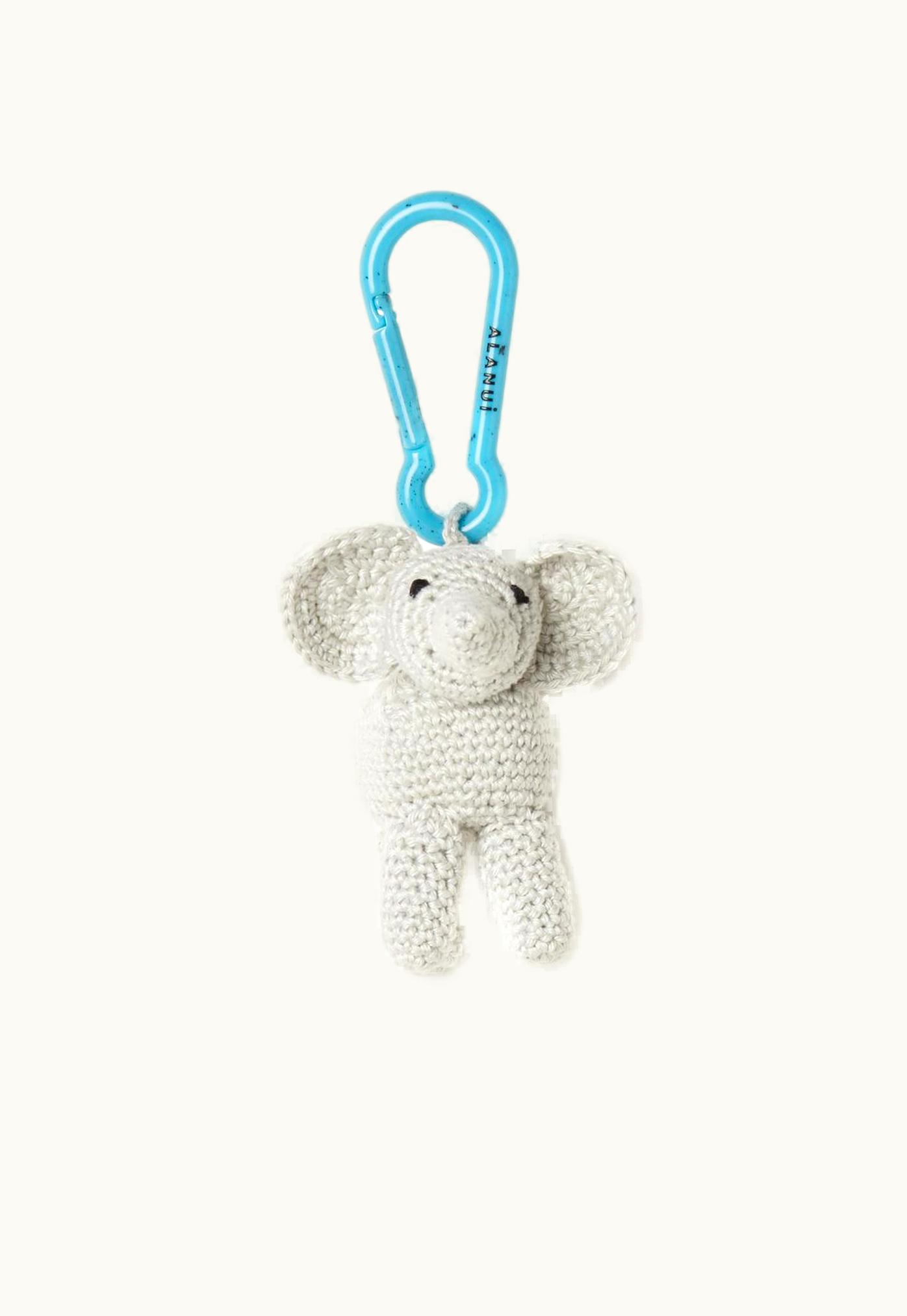 Alanui Alanui Handmade Elephant Crochet Key Holder In Grey