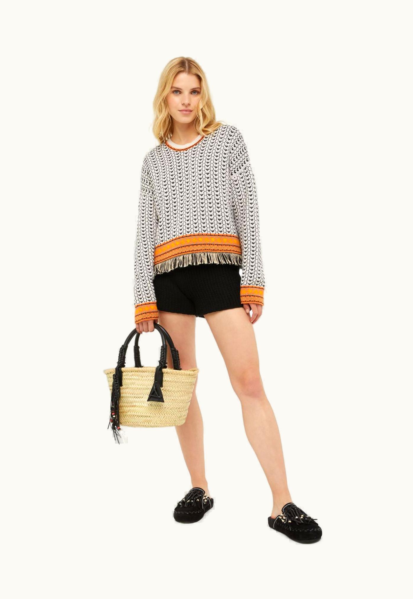 Alanui Alanui Icon Palm Leaf Small Tote Bag In 6110 Raffia Black