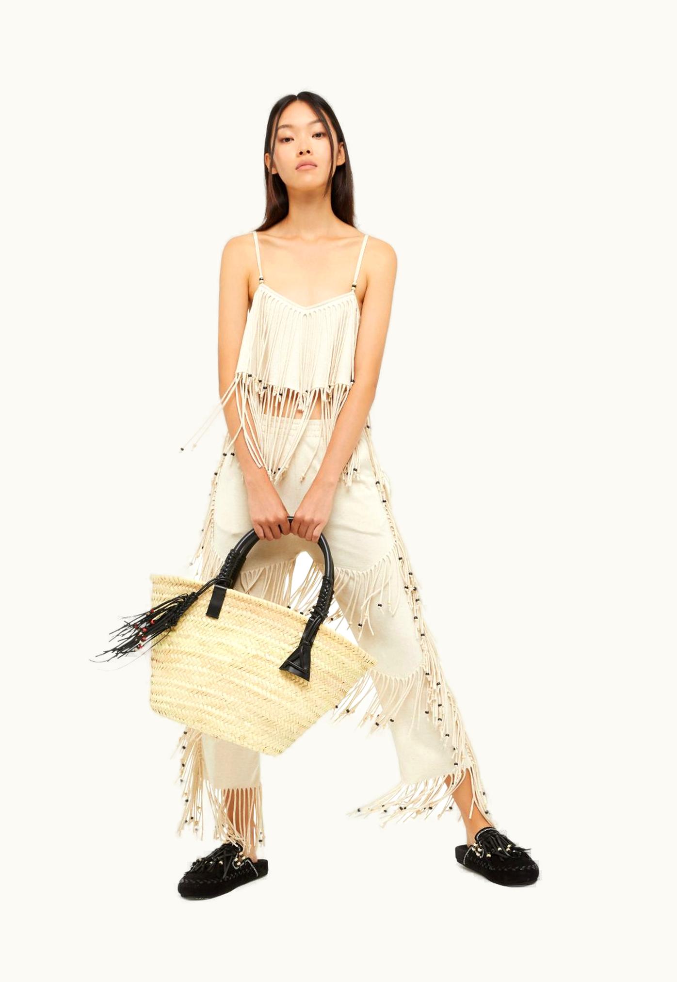 Alanui Alanui Icon Palm Leaf C Tote Bag In Neutrals