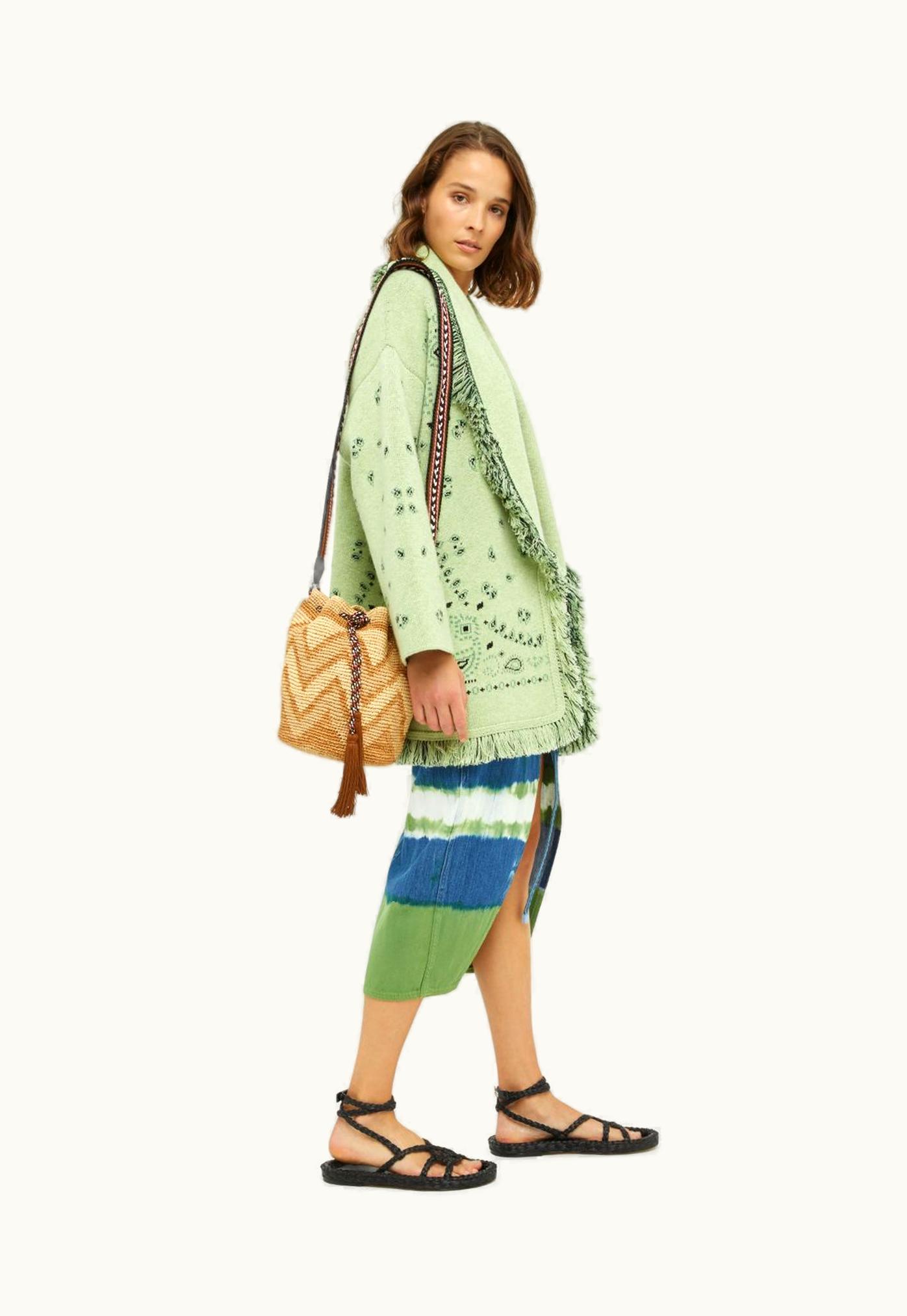 Alanui Alanui Handmade Chevron Raffia Satchet Bag In Neutrals